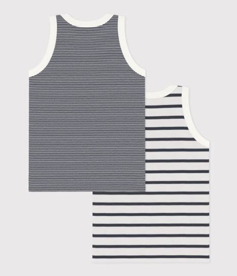 2-pak tanktops til drenge med striber