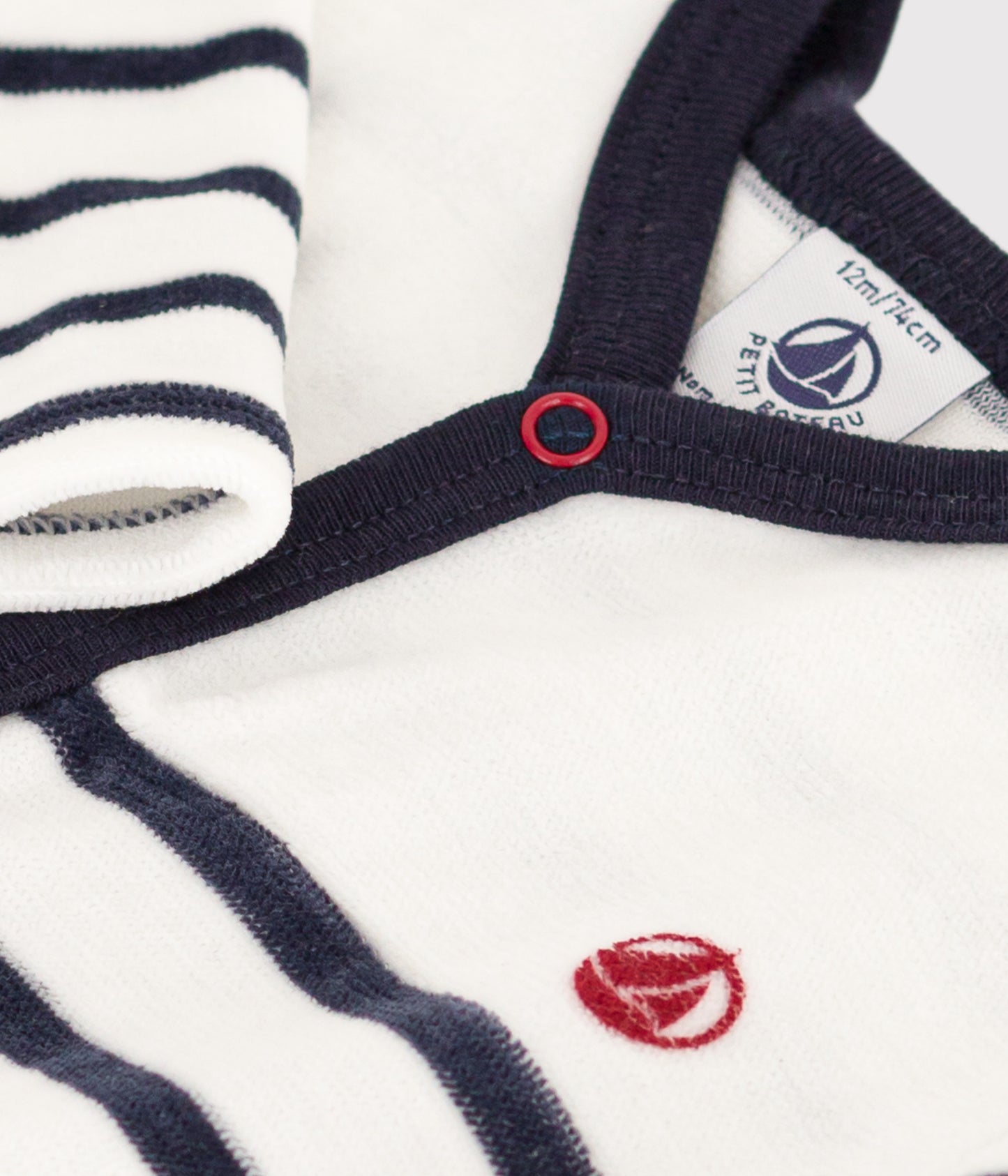 Pyjamas i velour til baby med striber