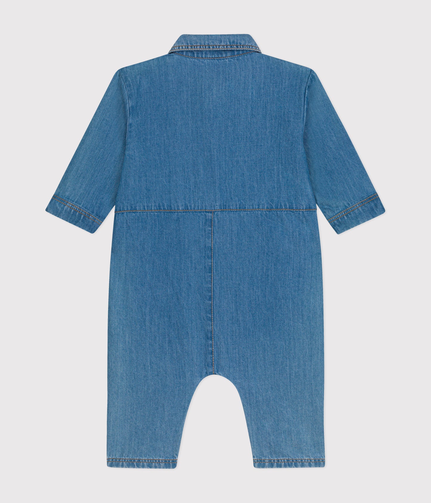 Buksedragt til baby i denim