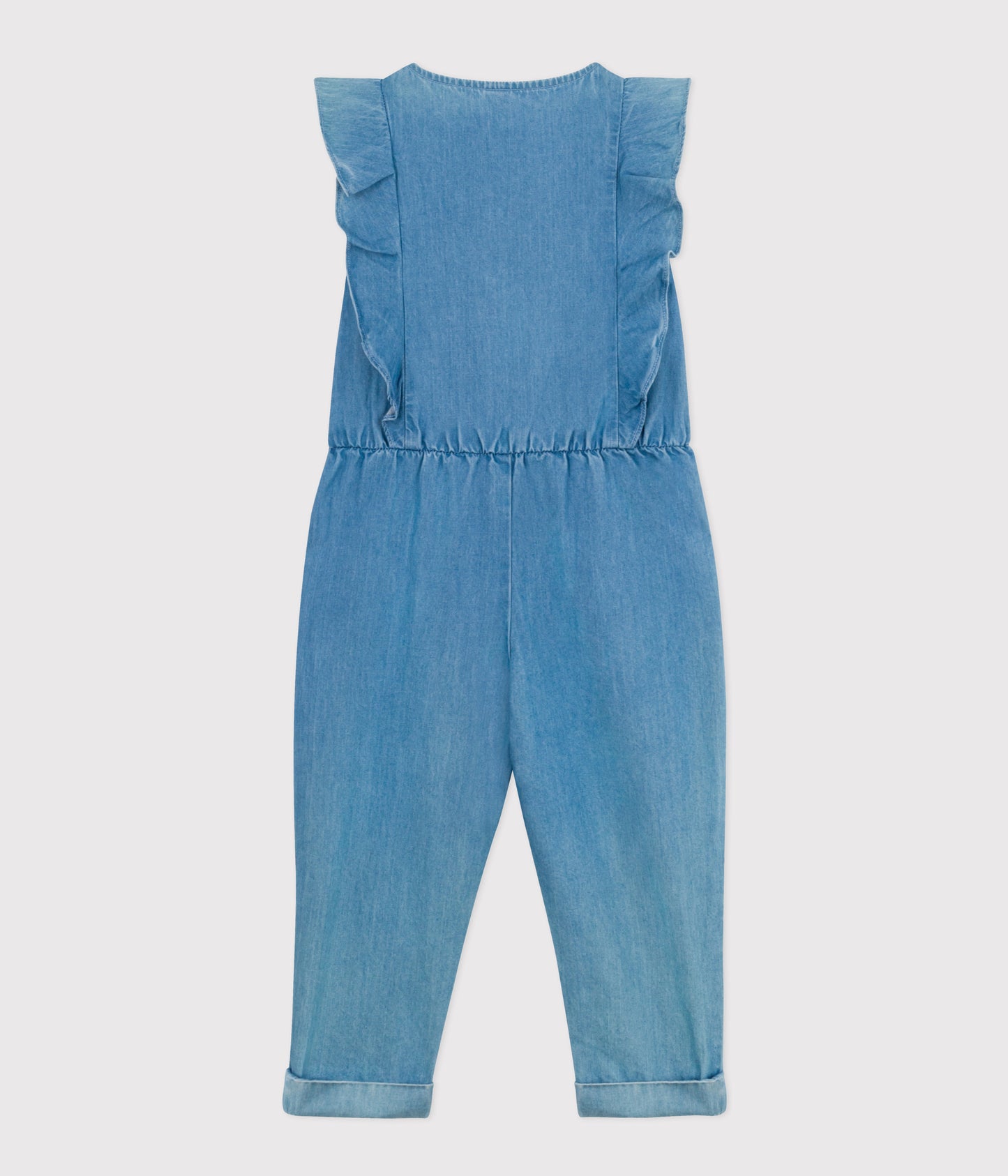 Buksedragt i let denim til piger