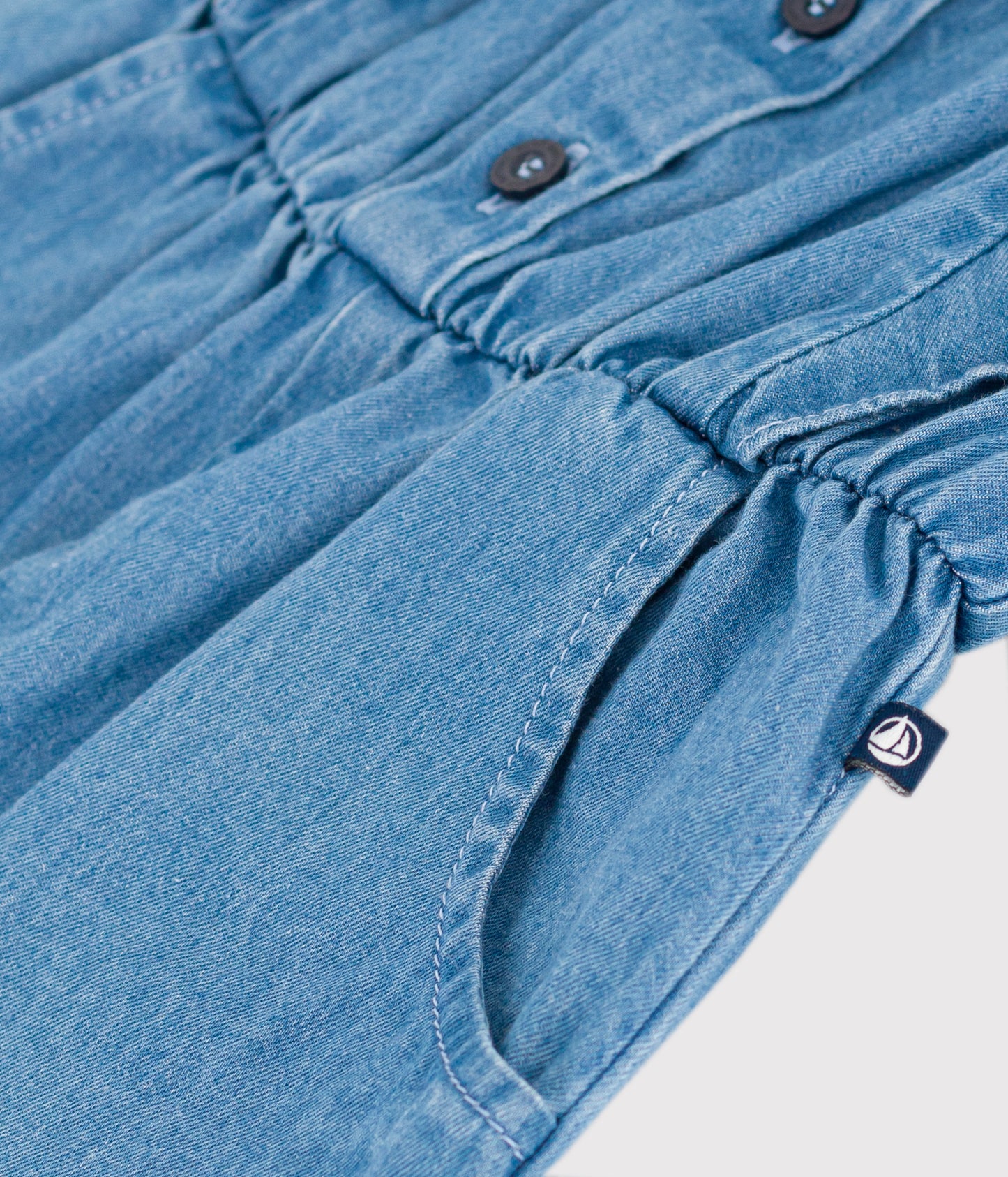 Buksedragt i let denim til piger