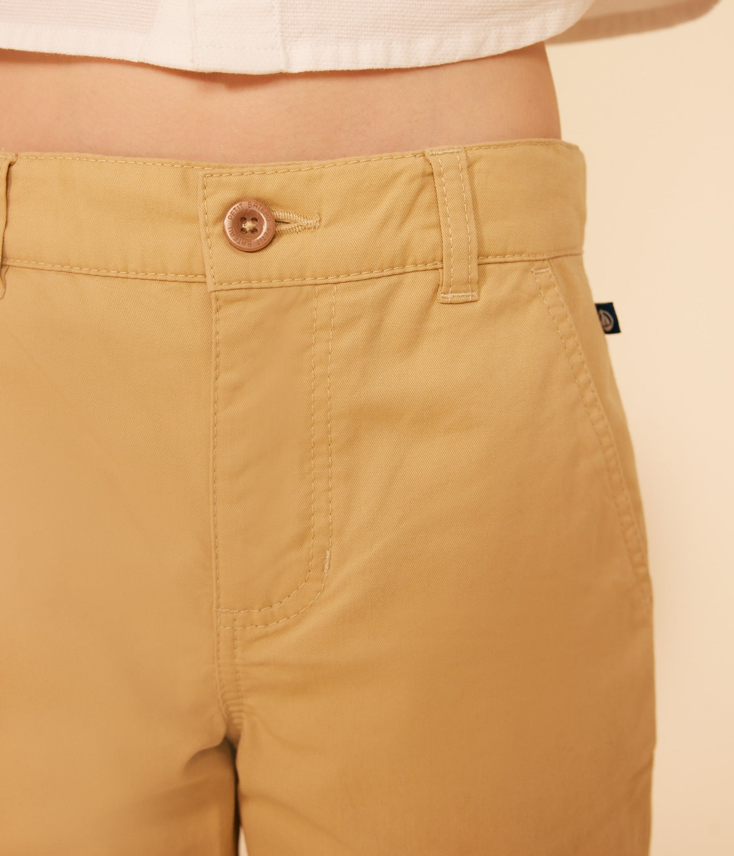 Bermudashorts i bomuldslærred til drenge - beige