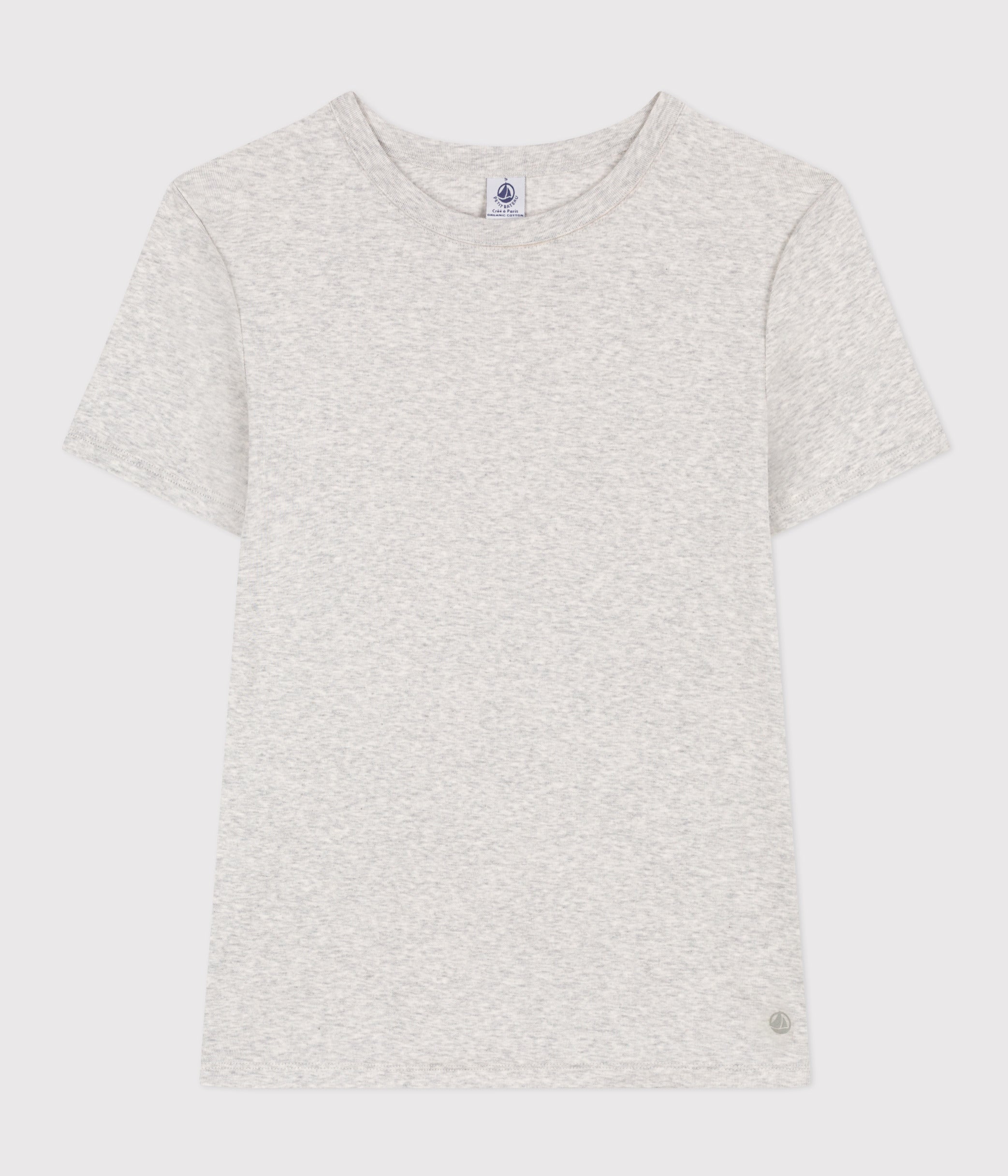 T-shirt med rund hals i bomuld til kvinder - grå