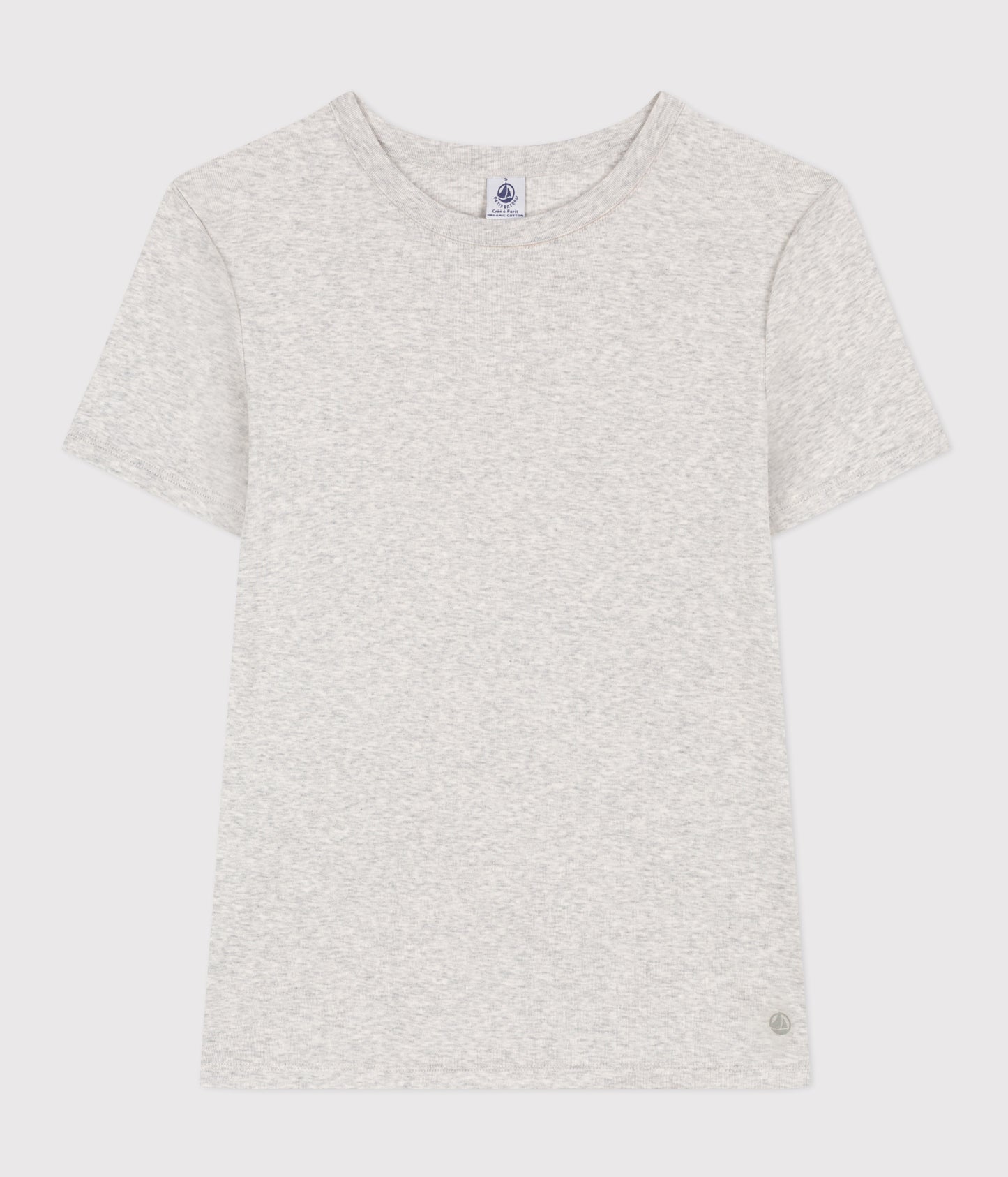 T-shirt med rund hals i bomuld til kvinder - grå