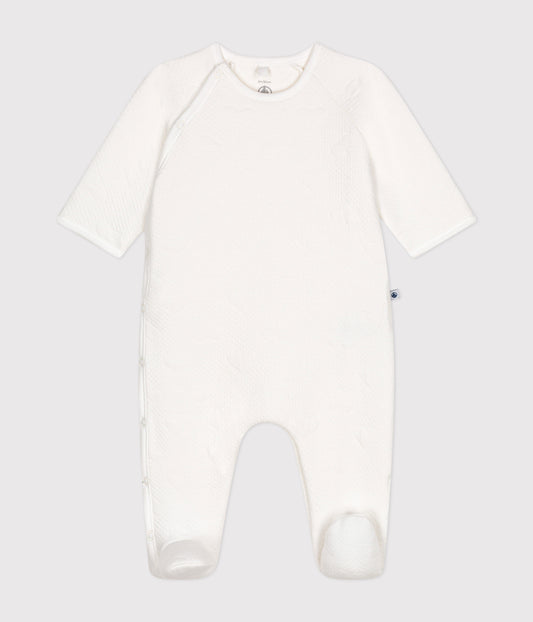 Pyjamas i tubestrik til baby - marshmallow white