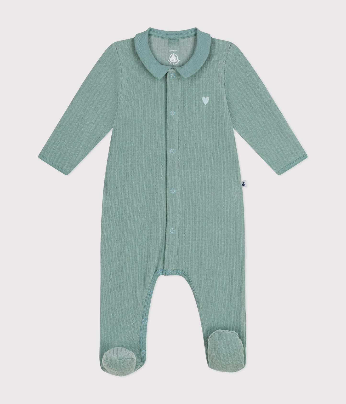 Pyjamas i velour til baby - grøn