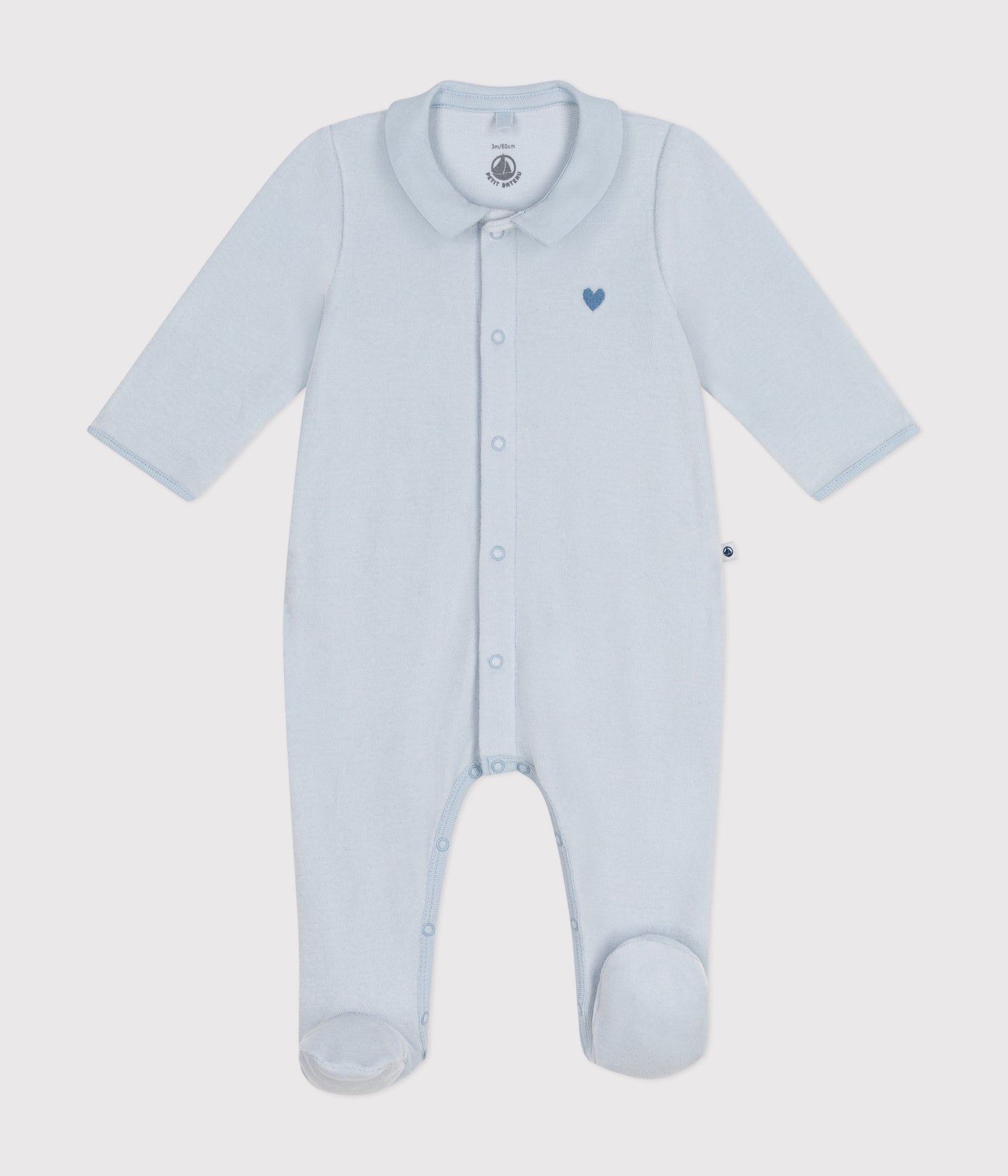 Pyjamas i velour til baby - blå