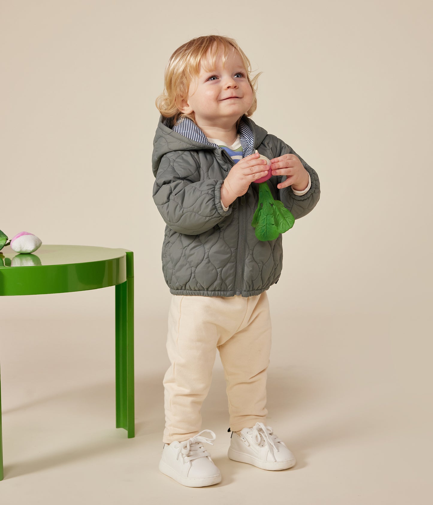 Let dunjakke til baby - grøn