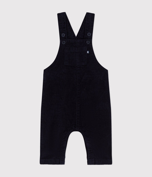 Overalls i mørkeblå fløjl til baby