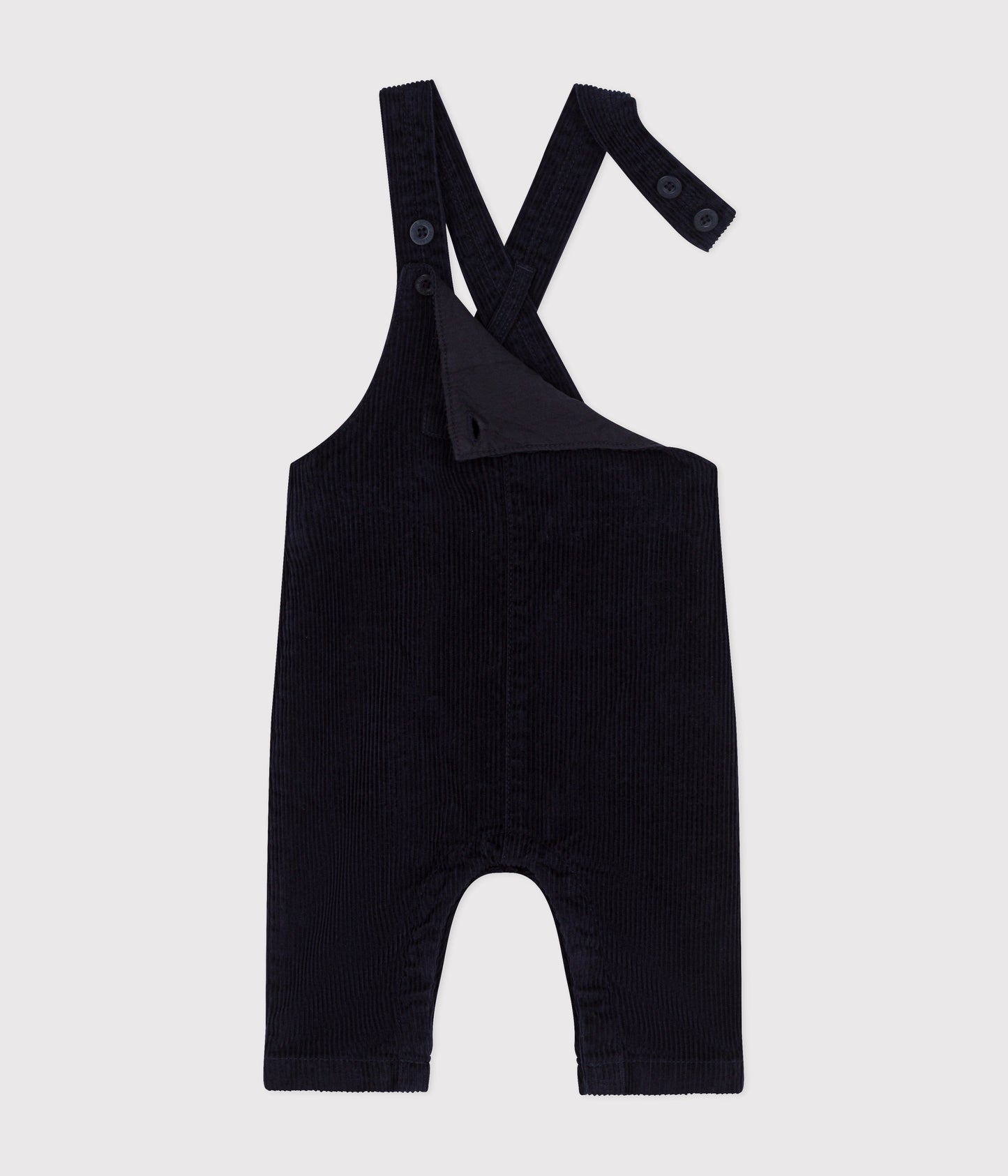 Overalls i mørkeblå fløjl til baby