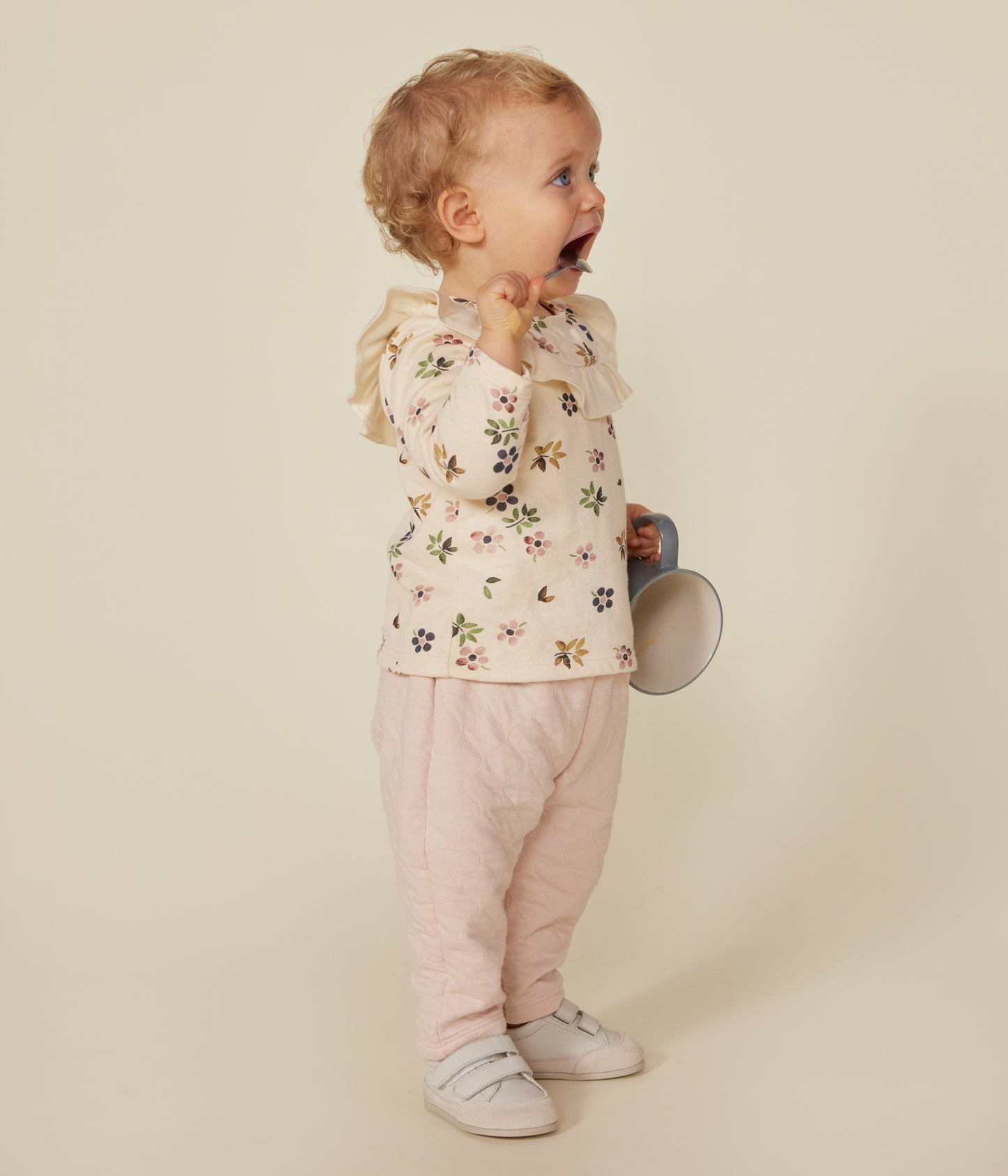 Vatterede bukser til baby - lyserød