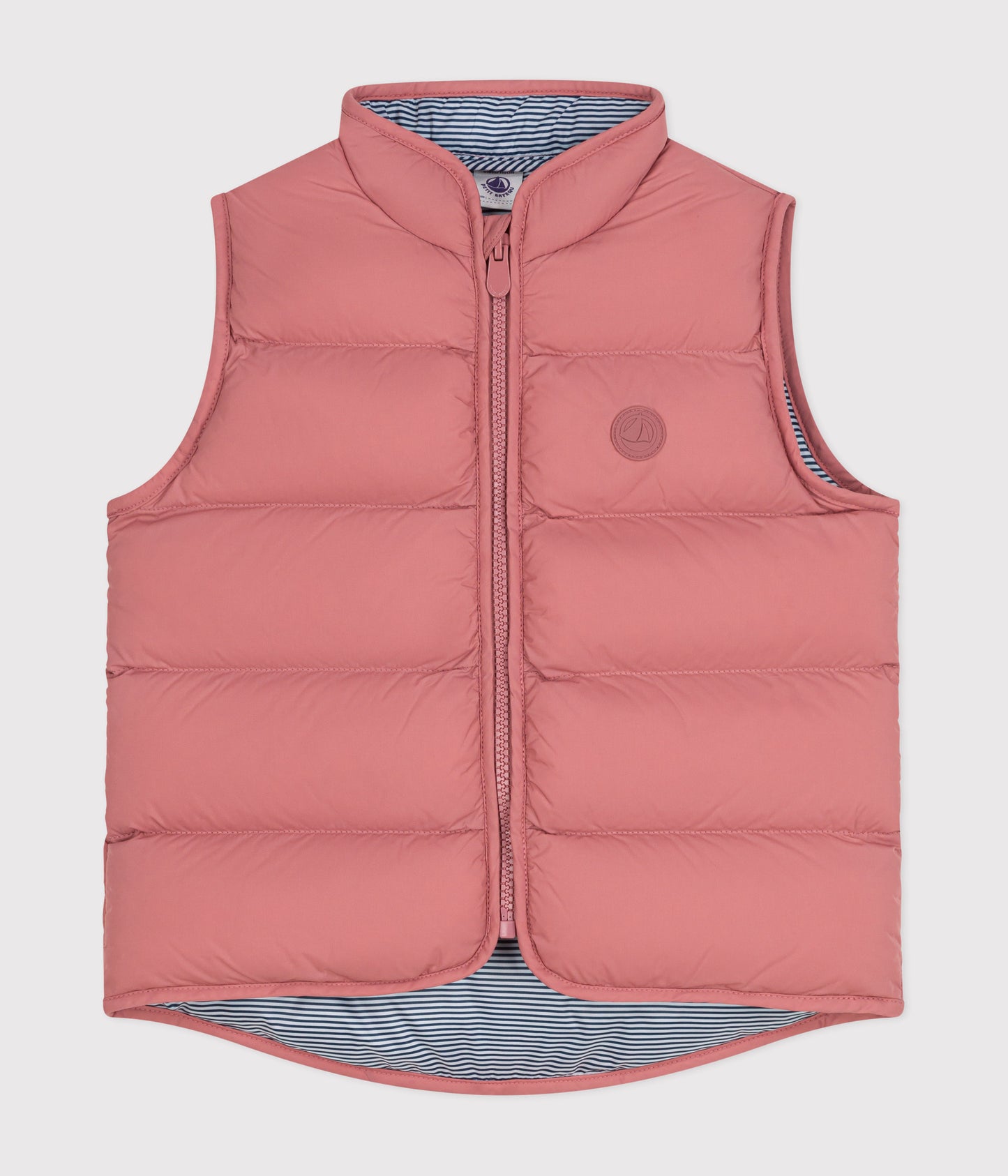 Vatteret vest med quiltet design til børn - gammelrosa