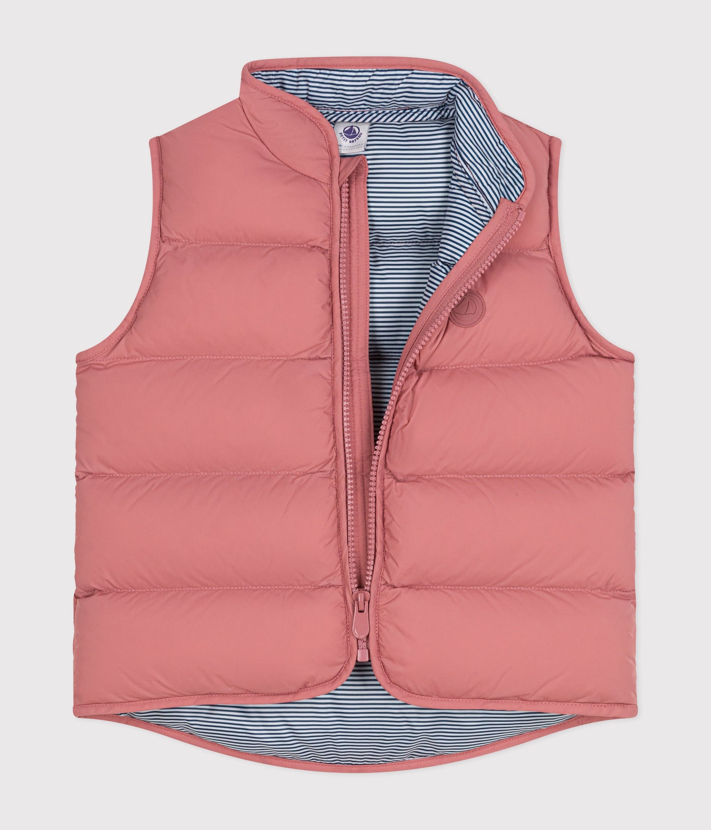 Vatteret vest med quiltet design til børn - gammelrosa