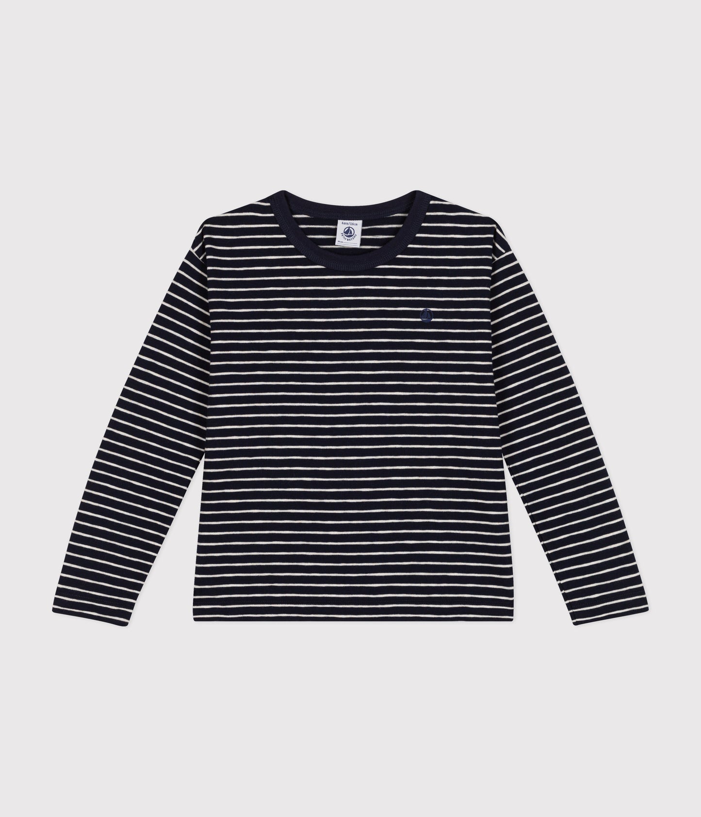 Langærmet T-shirt i jersey med striber til børn