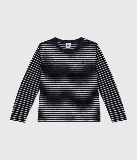 Langærmet T-shirt i jersey med striber til børn