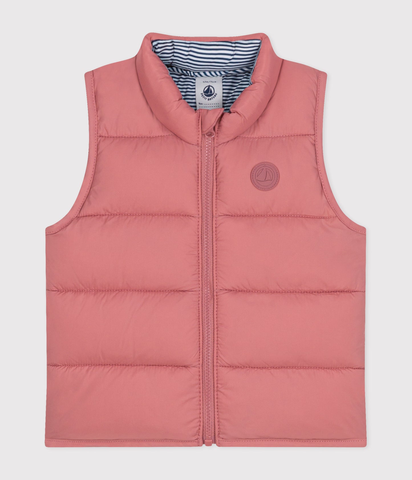 Vatteret vest med quiltet design til baby - gammelrosa
