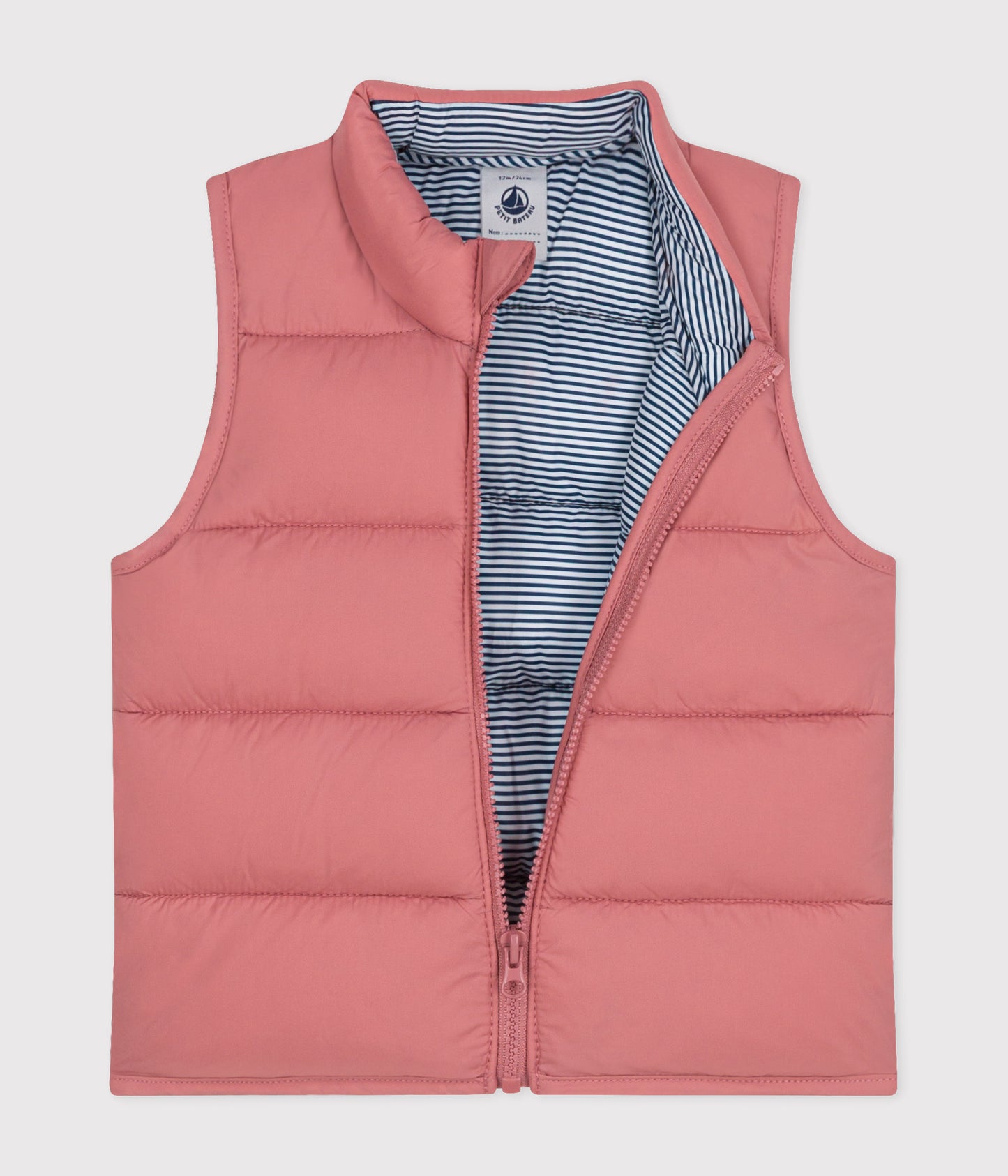 Vatteret vest med quiltet design til baby - gammelrosa