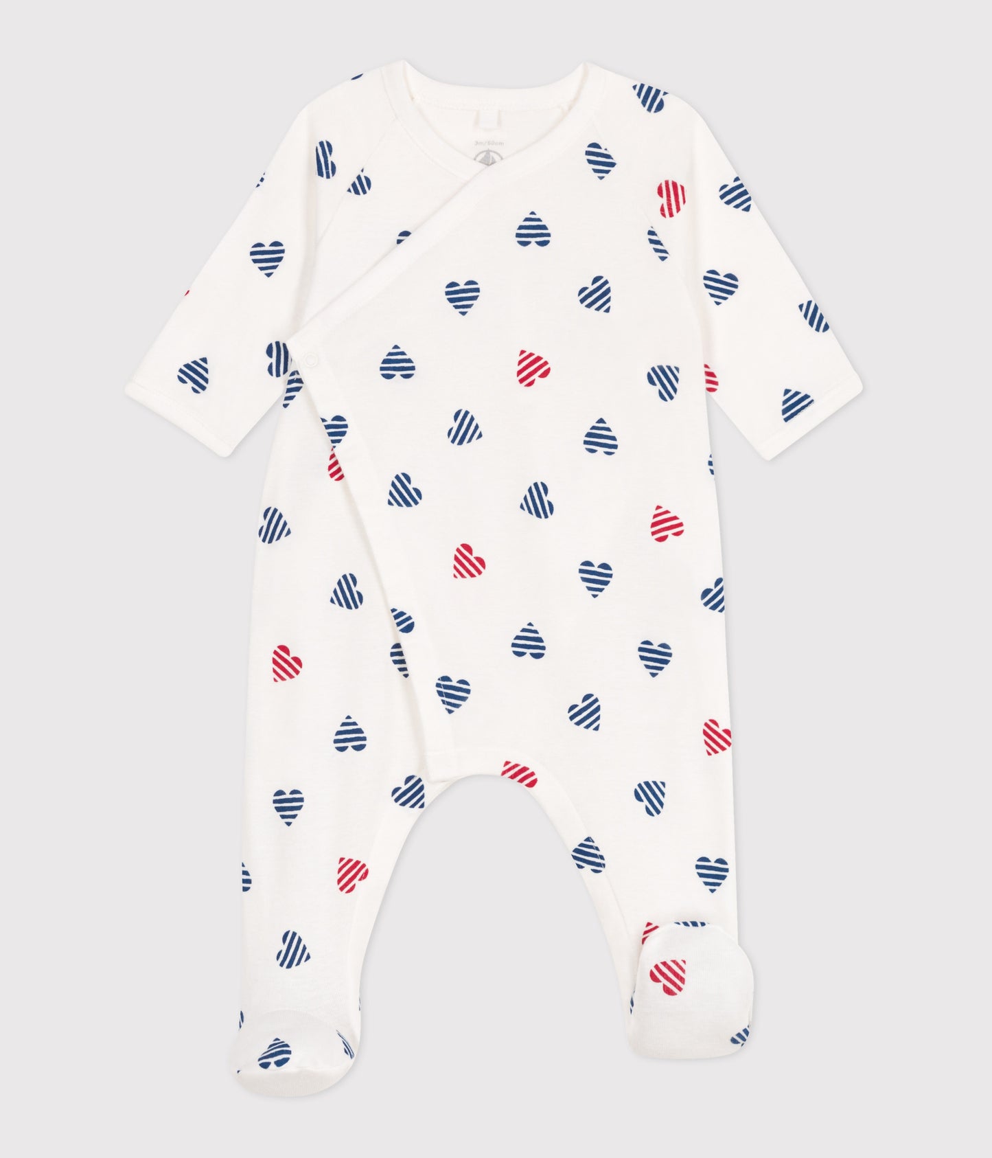 Pyjamas i bomuld til baby med stribede hjerter