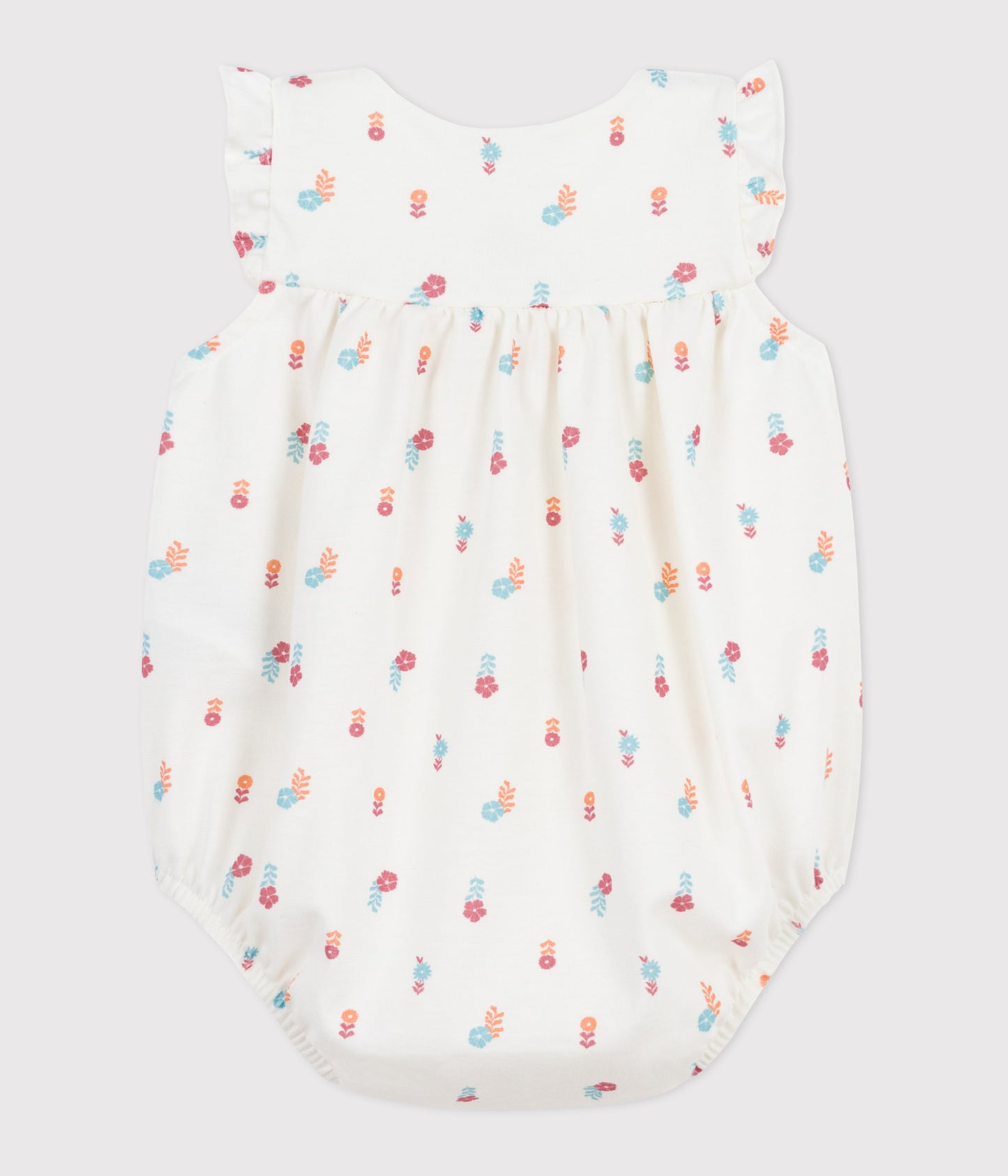 Bomuldsdragt til baby med landligt blomsterprint