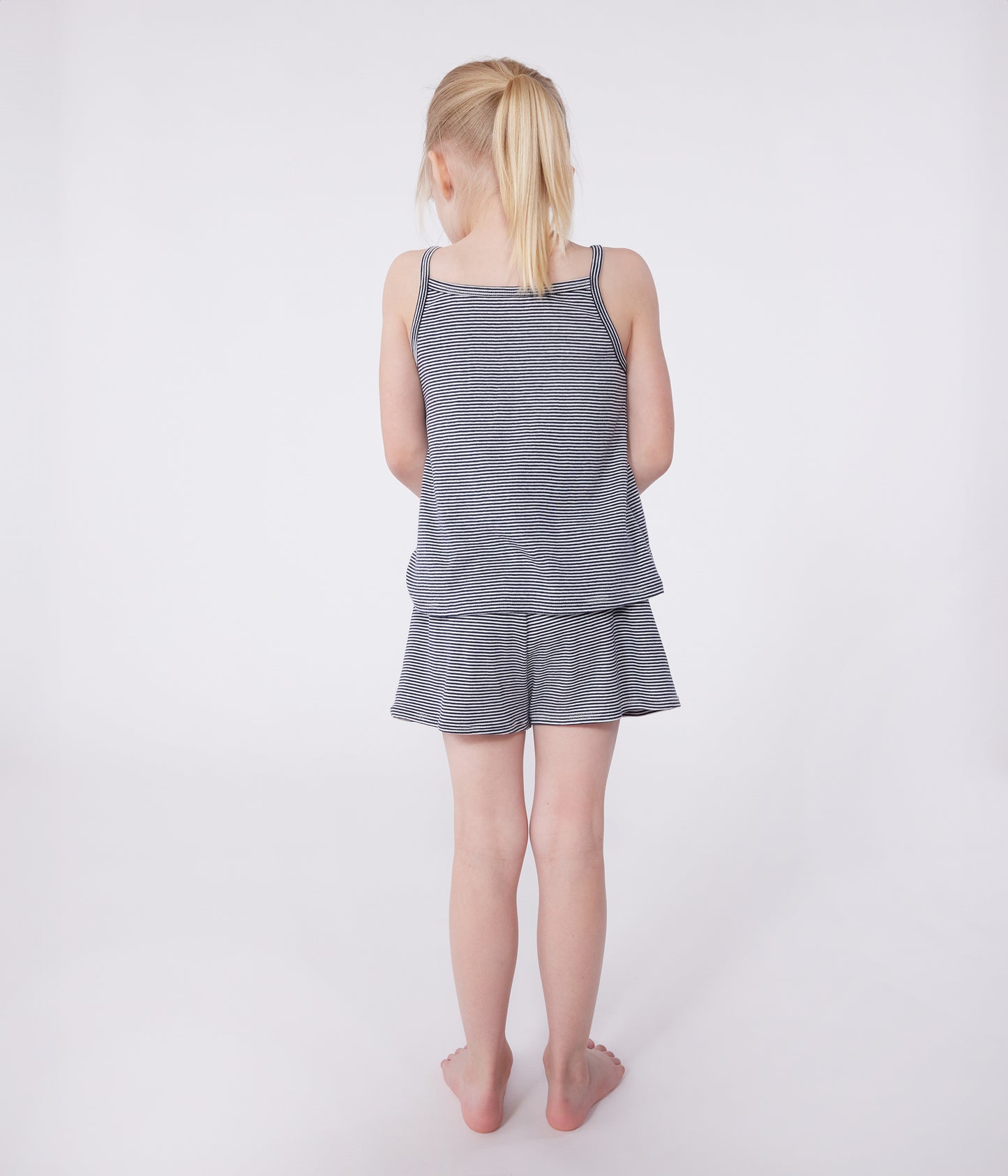 Pyjamas med stropper og shorts i striber til børn