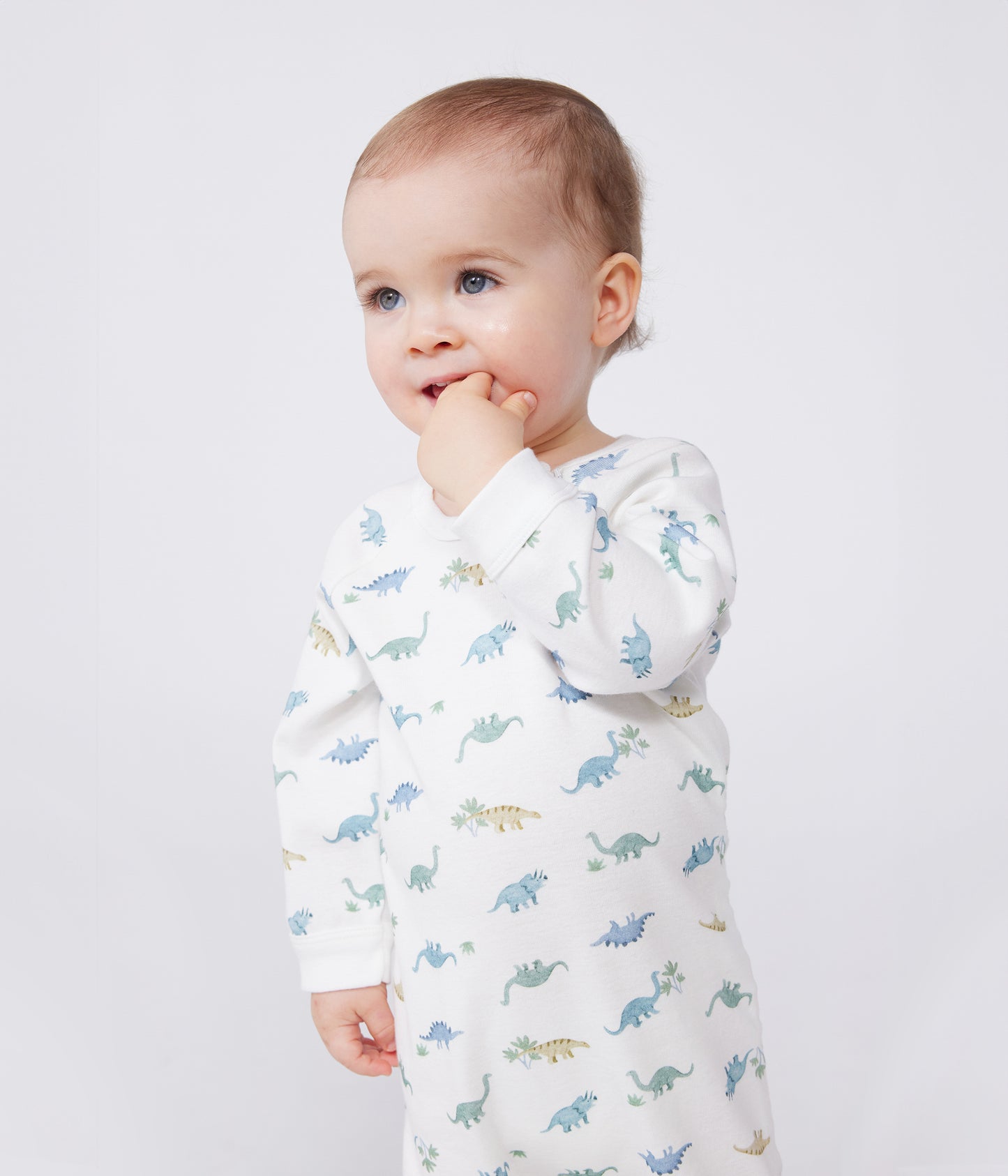 Pyjamas i bomuld til baby med dinosaur motiv