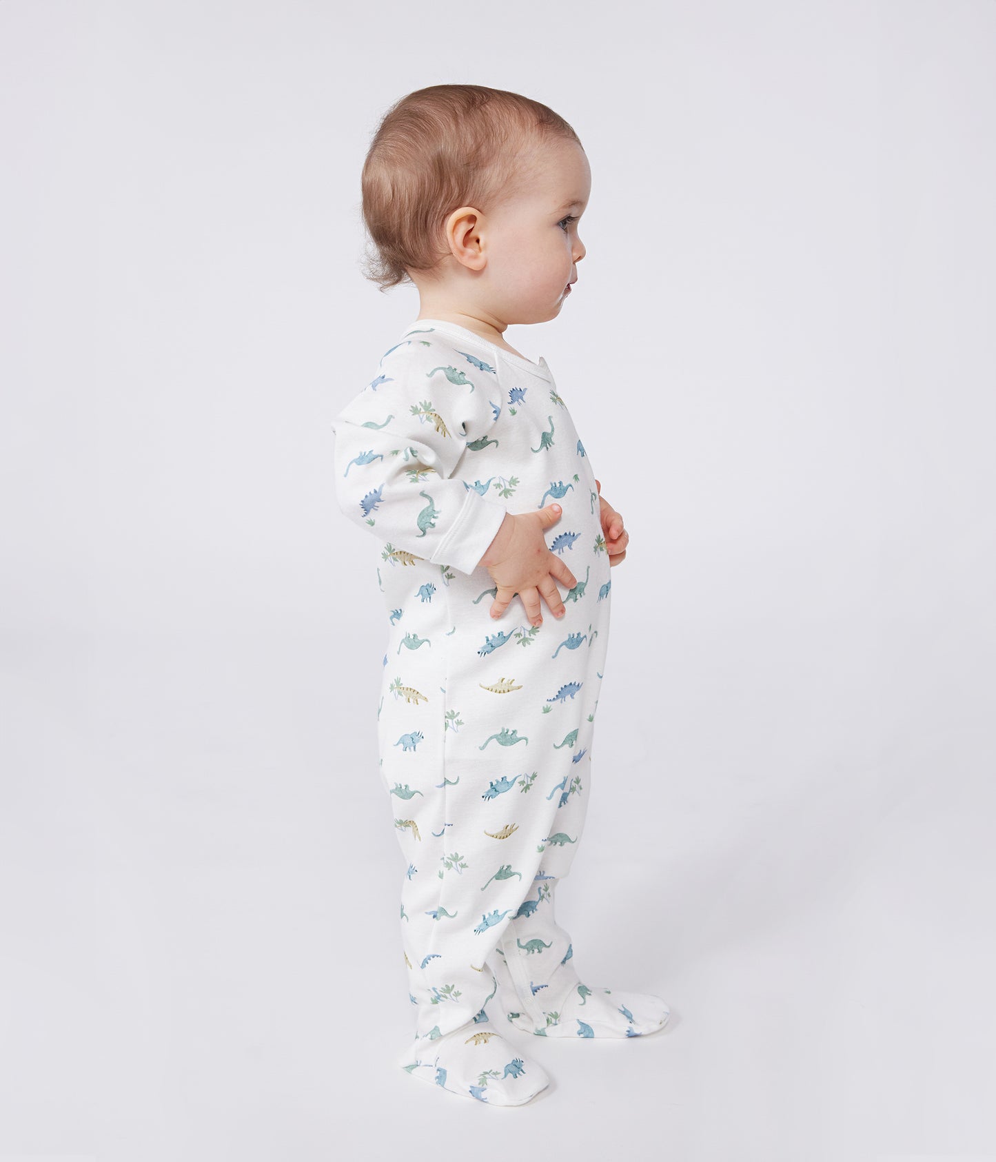 Pyjamas i bomuld til baby med dinosaur motiv