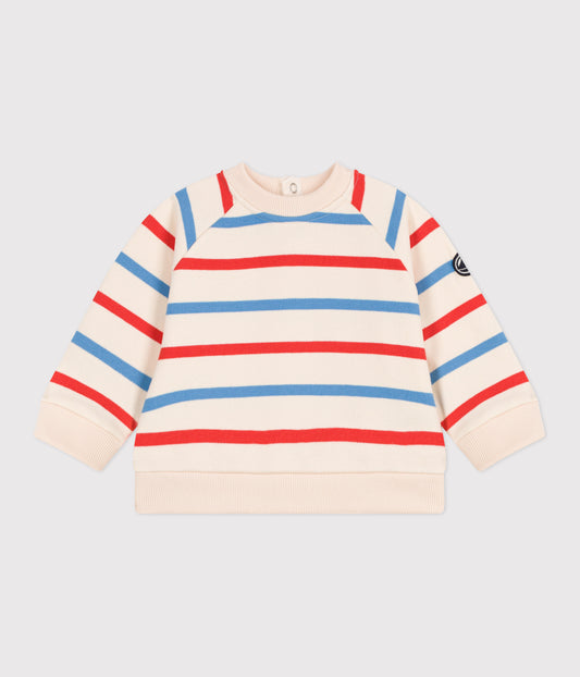 Sweatshirt i bomuld til baby med striber