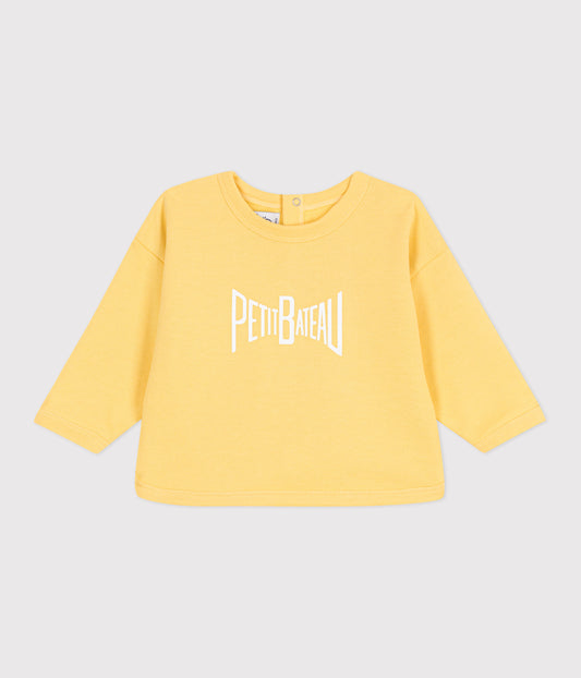 Sweatshirt til baby i gul med logo