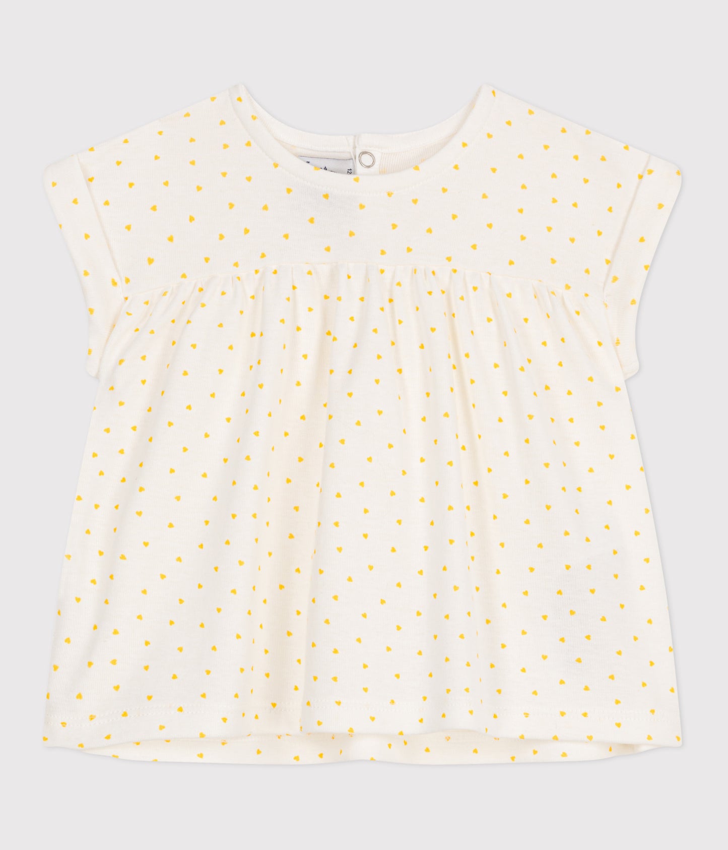 Kortærmet bluse til baby med mini-hjerteprint