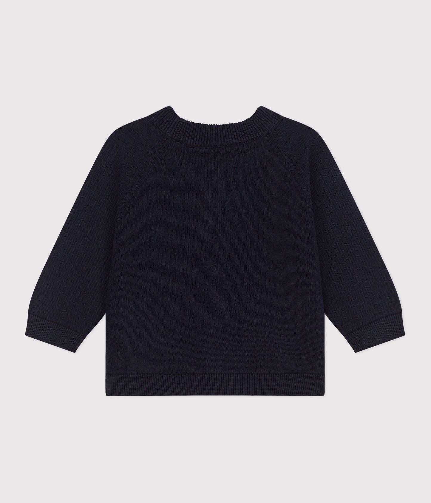 Strik cardigan til baby - mørkeblå