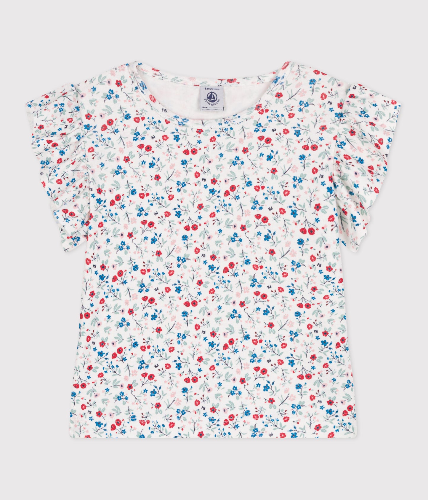T-shirt i bomuld med blomster til børn
