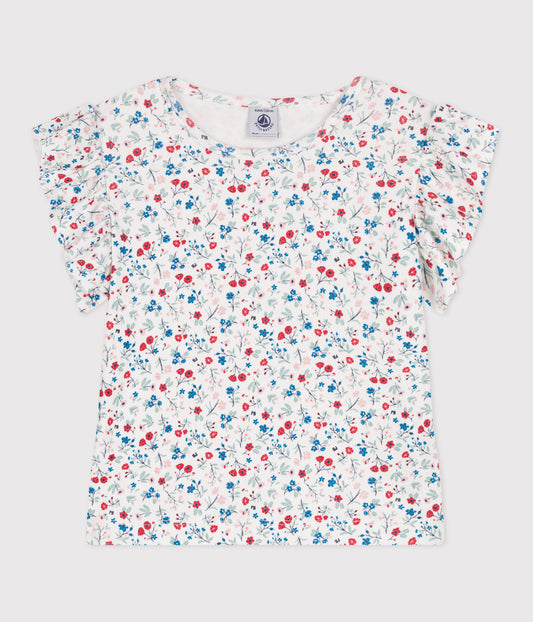 T-shirt i bomuld med blomster til børn