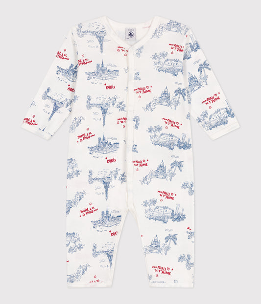 Pyjamas uden fødder til baby med Paris motiv