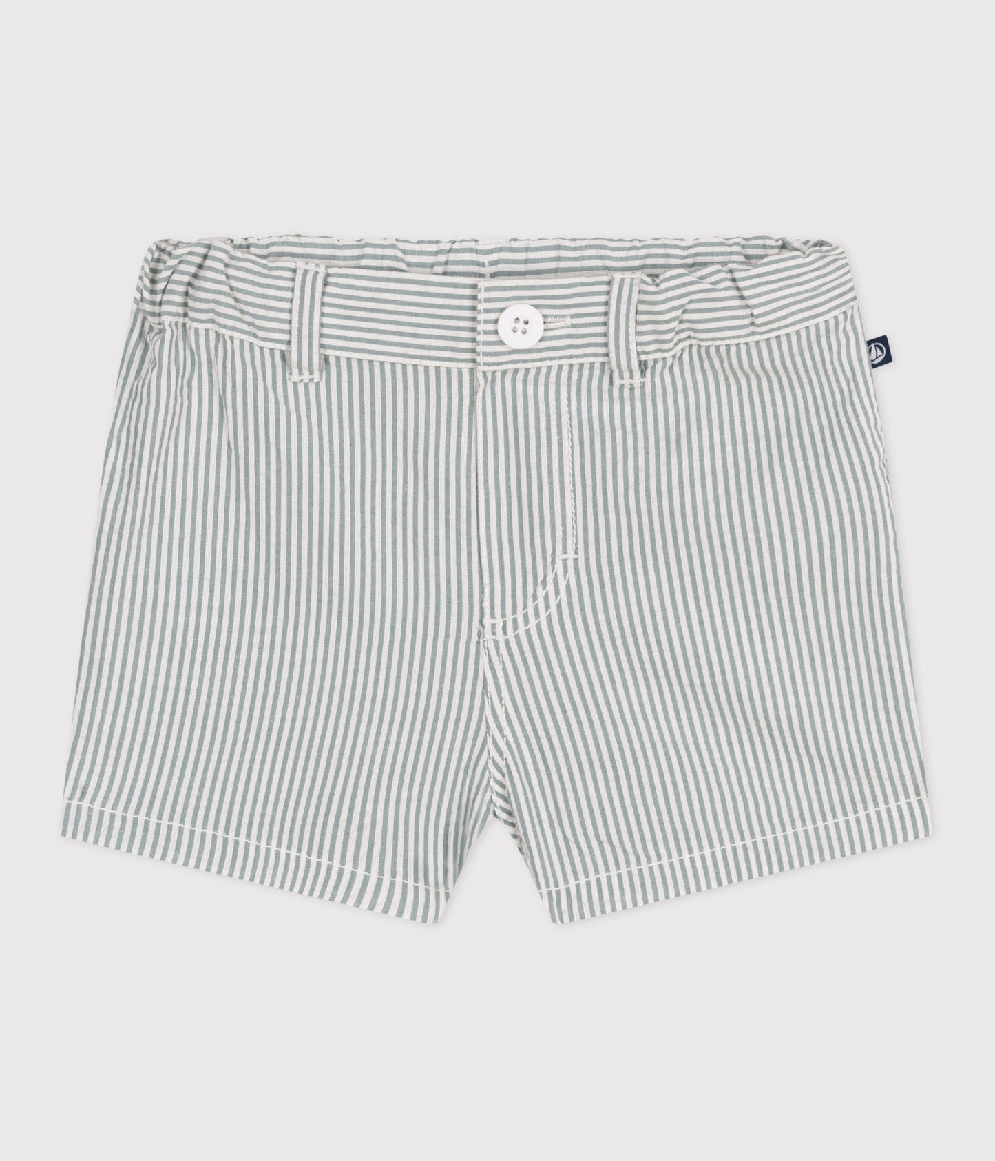 Seersucker-shorts til baby - striber