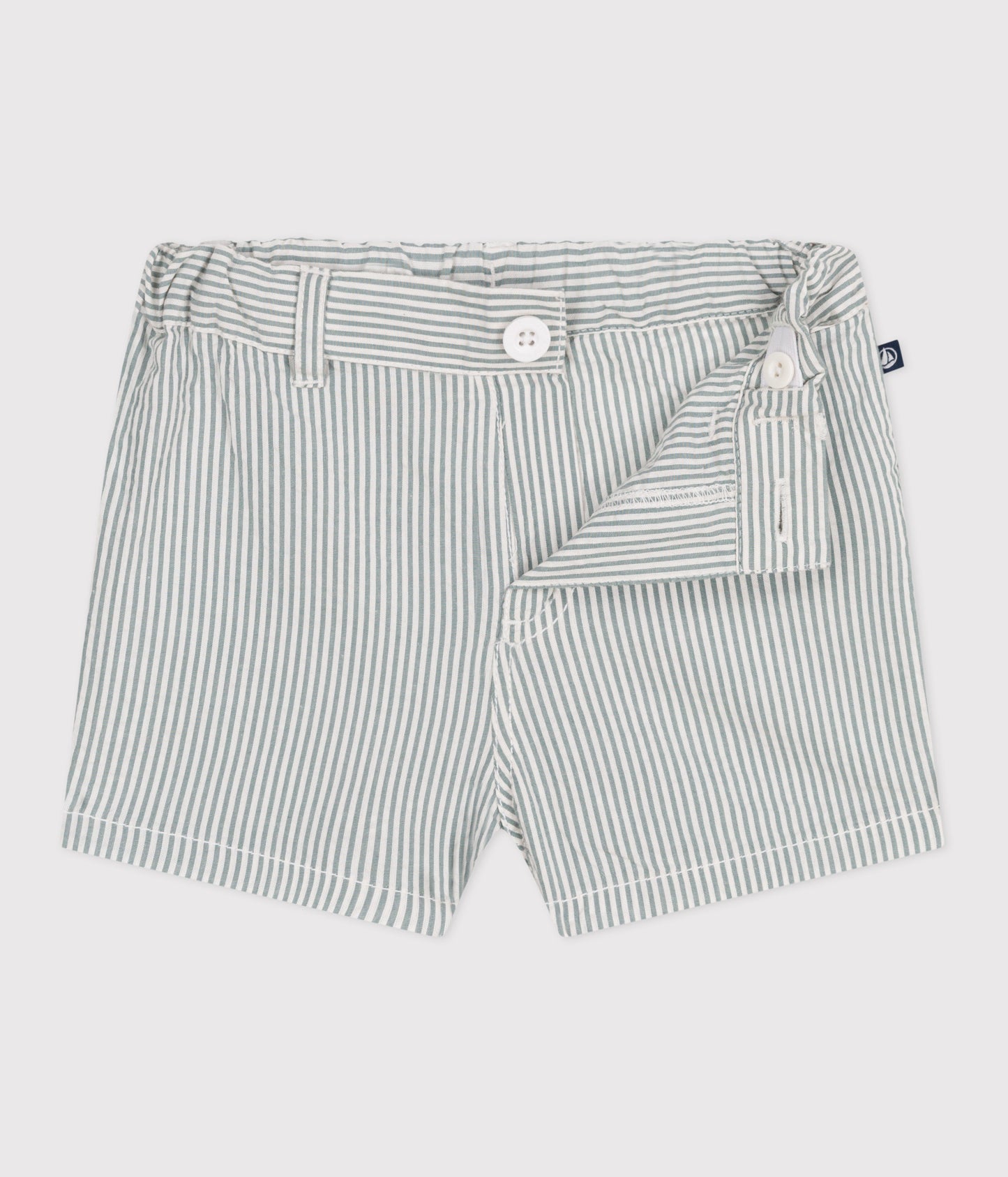 Seersucker-shorts til baby - striber