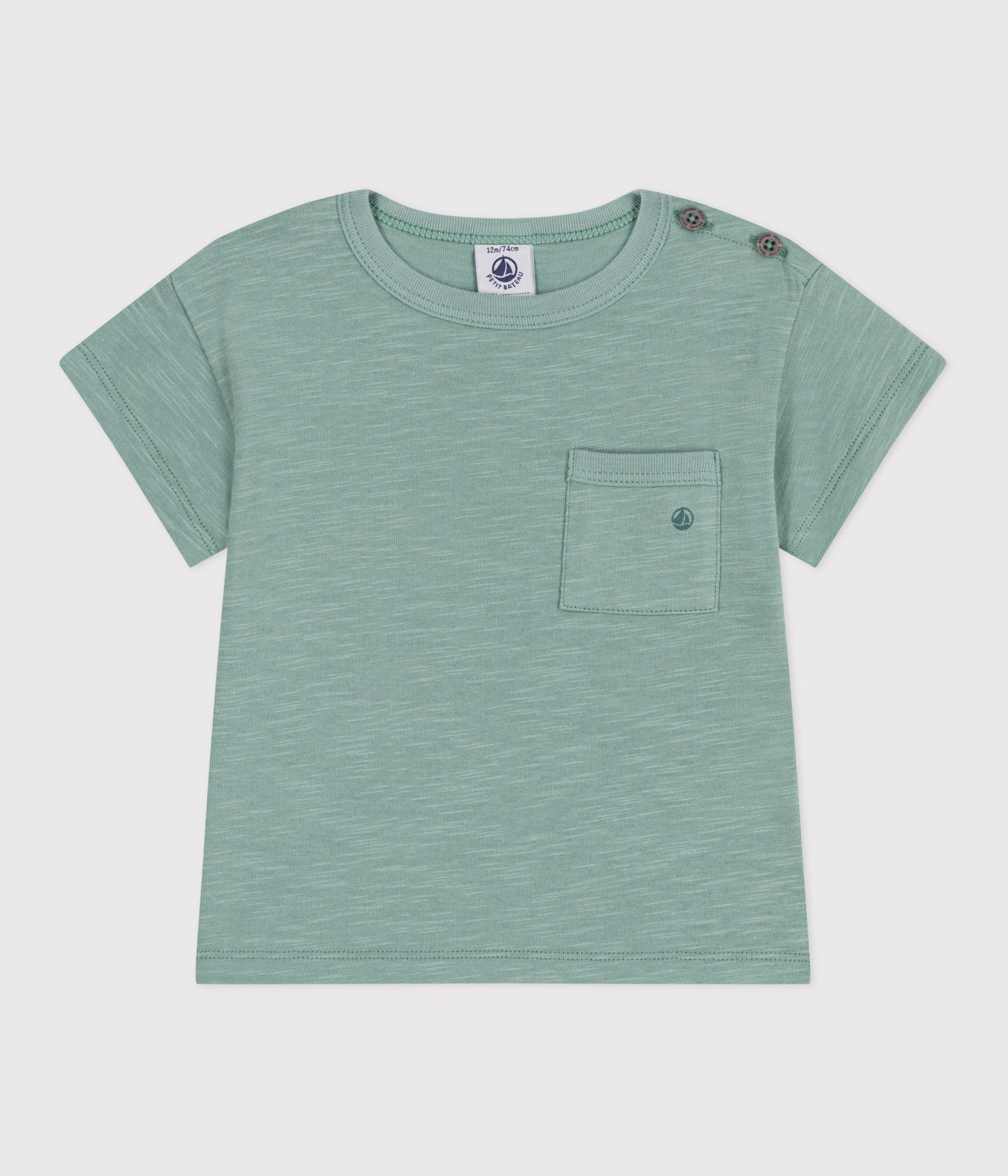 T-shirt i jersey med lomme til baby - grøn