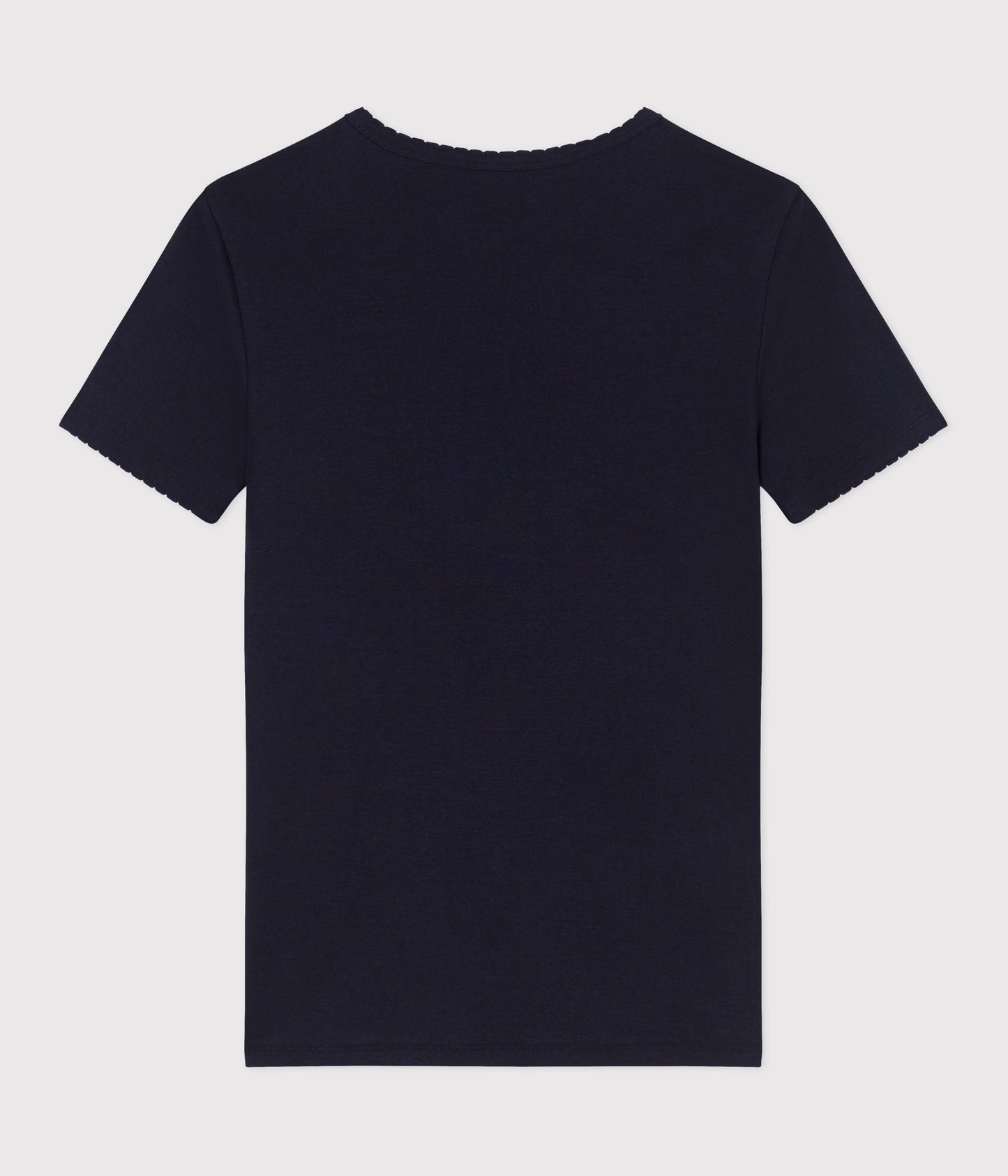 T-shirt med bølgekant til kvinder - Mørkeblå