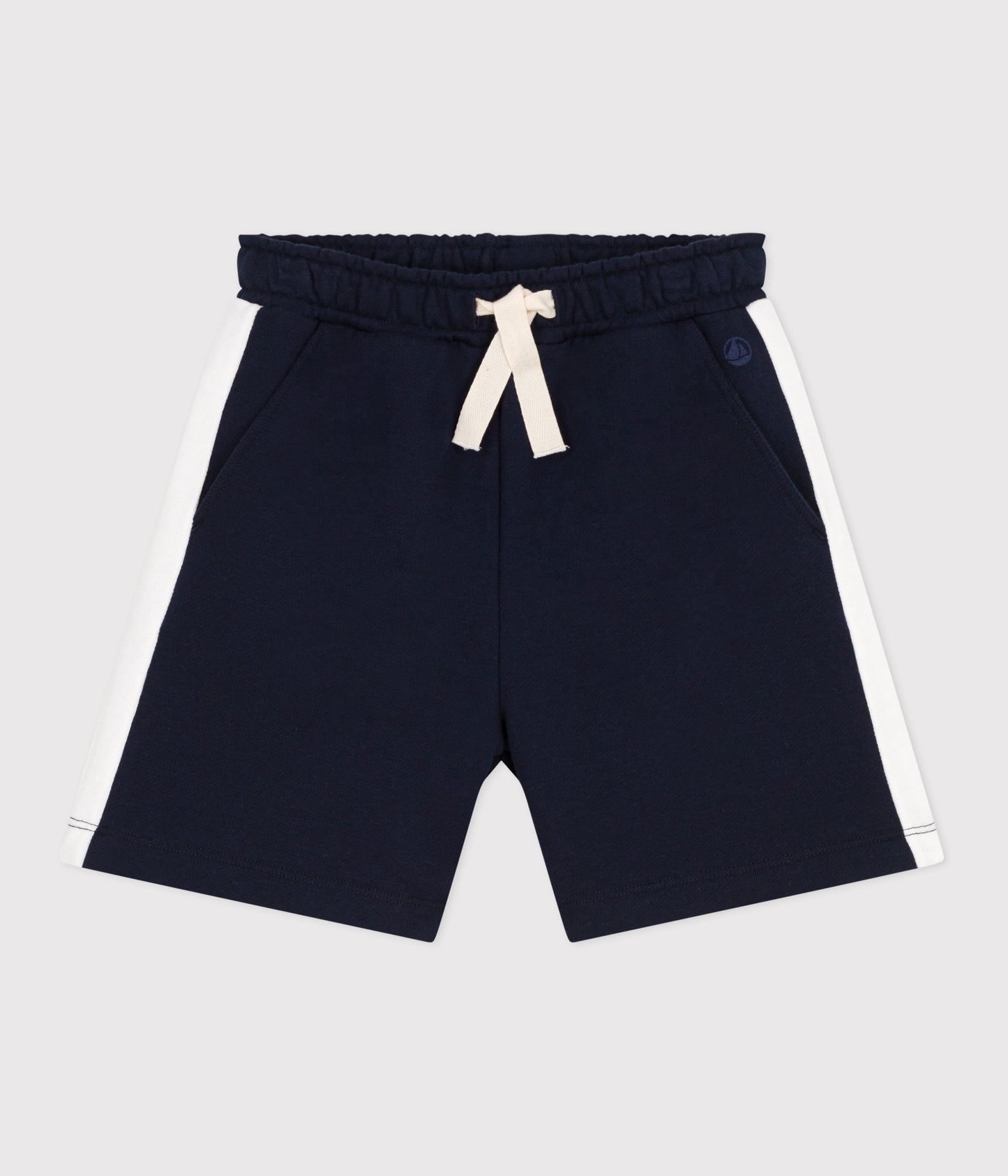 Bermudashorts til børn i ensfarvet bomuld - mørkeblå