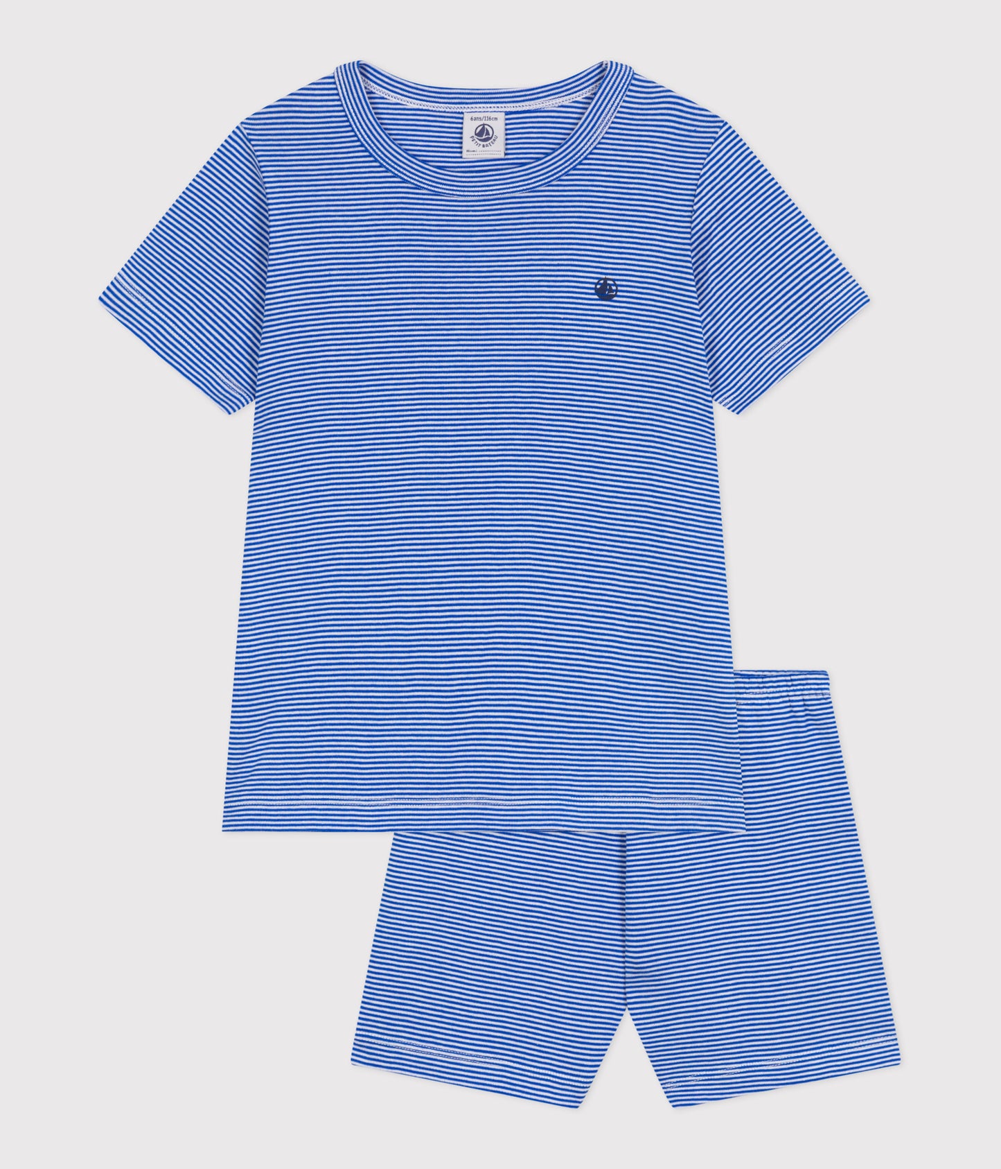 Kortærmet pyjamas til børn med blå striber