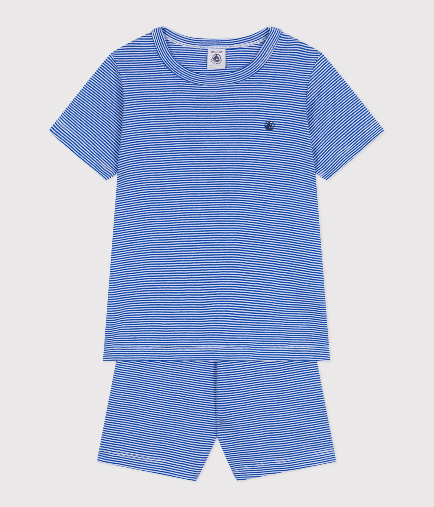 Kortærmet pyjamas til børn med blå striber