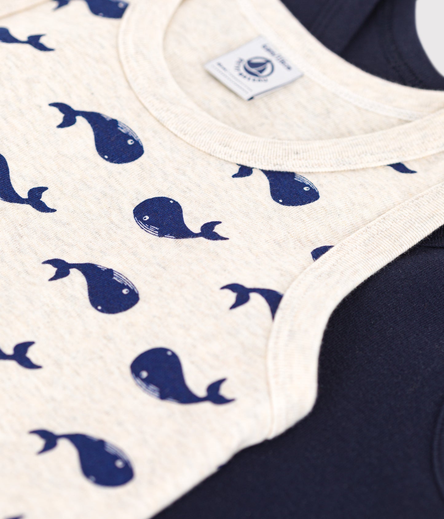 2-pak tanktops til drenge ensfarvet/hvalprint