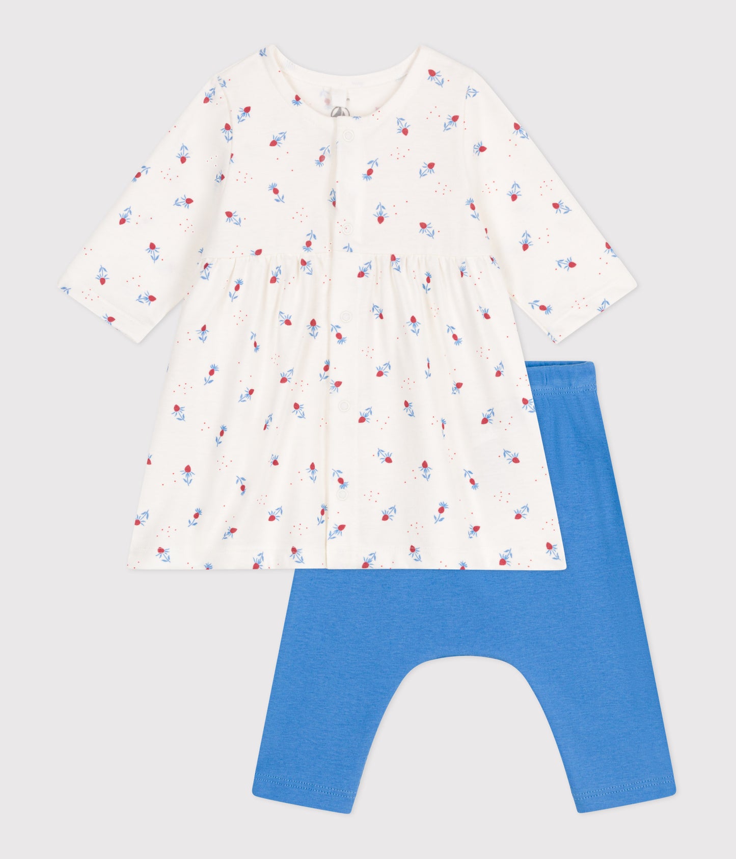 Blomstersæt med kjole og leggins til baby