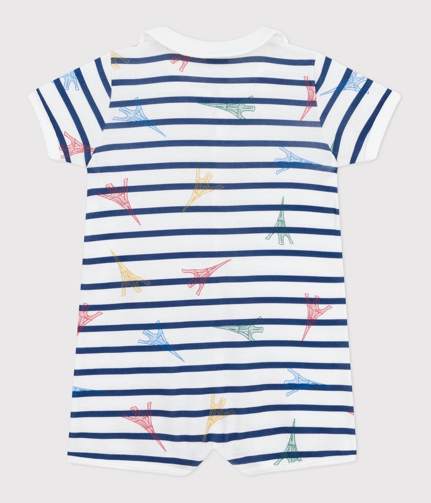 Kortærmet pyjamas til baby med Paris-motiv