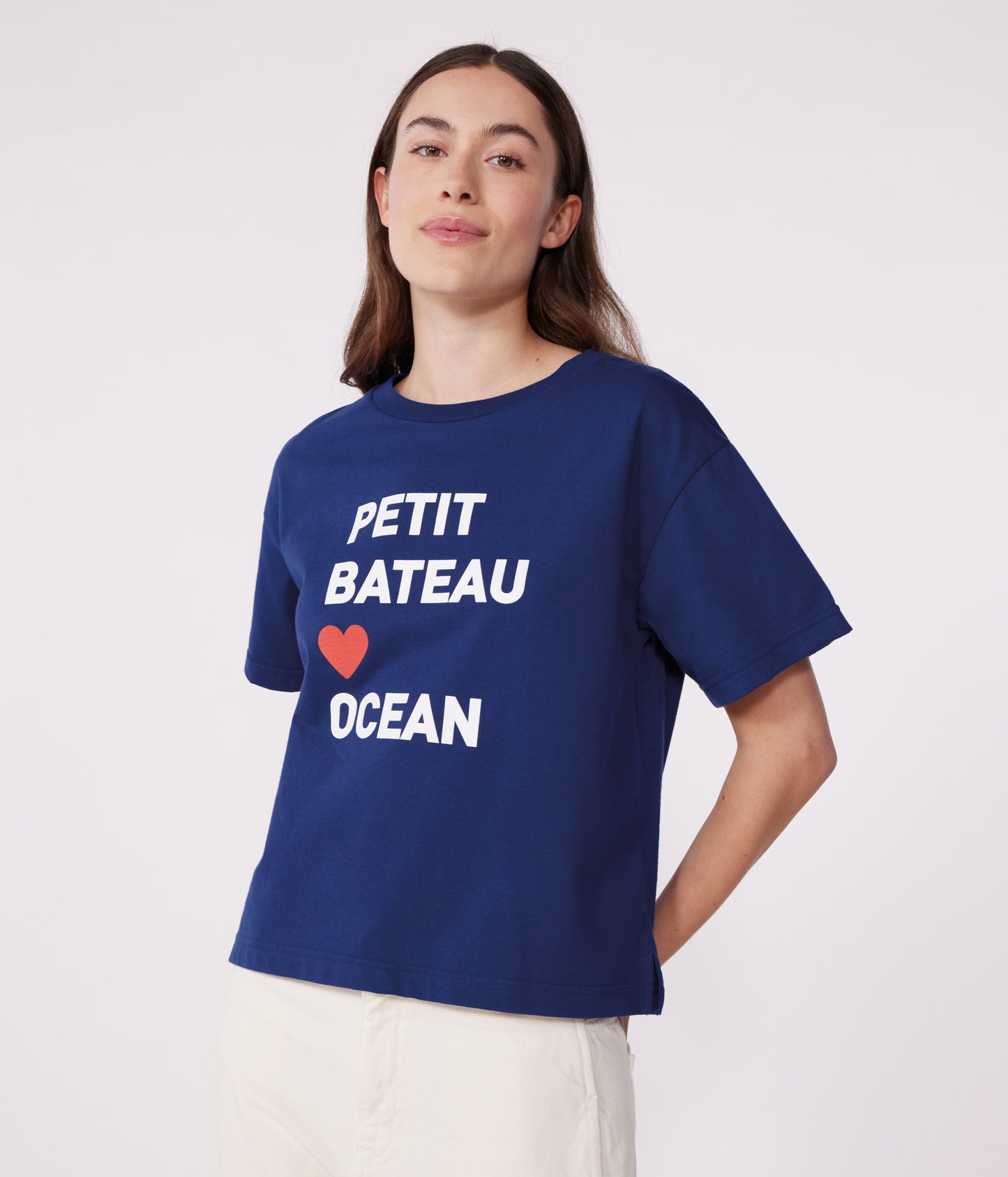 T-shirt <3 ocean til kvinder - mørkeblå