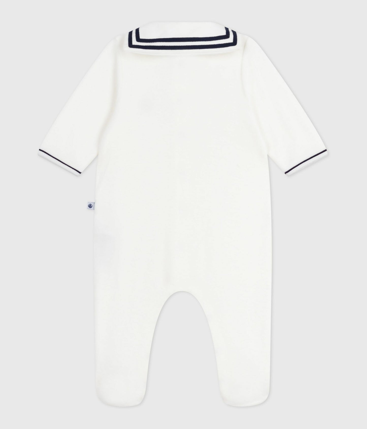Pyjamas i velour til baby med sømandskrave