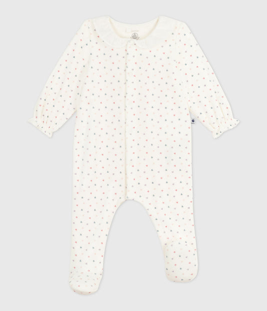 Pyjamas velour til baby med multi hjerteprint