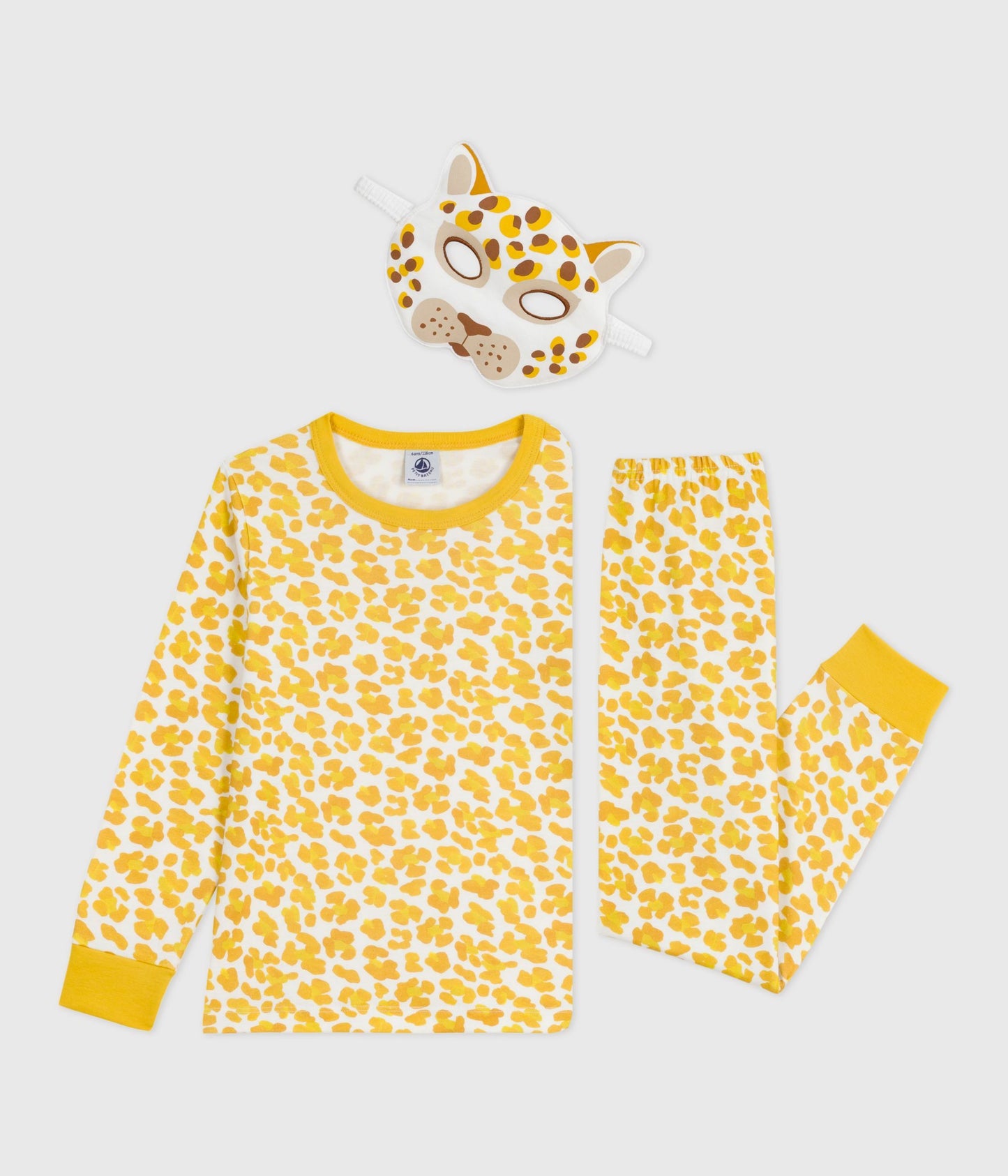 Langærmet pyjamas med leopard print og maske