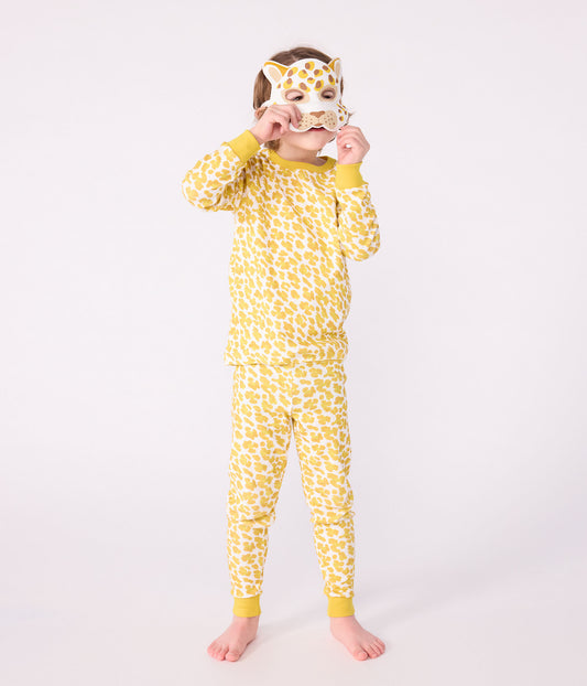 Langærmet pyjamas med leopard print og maske
