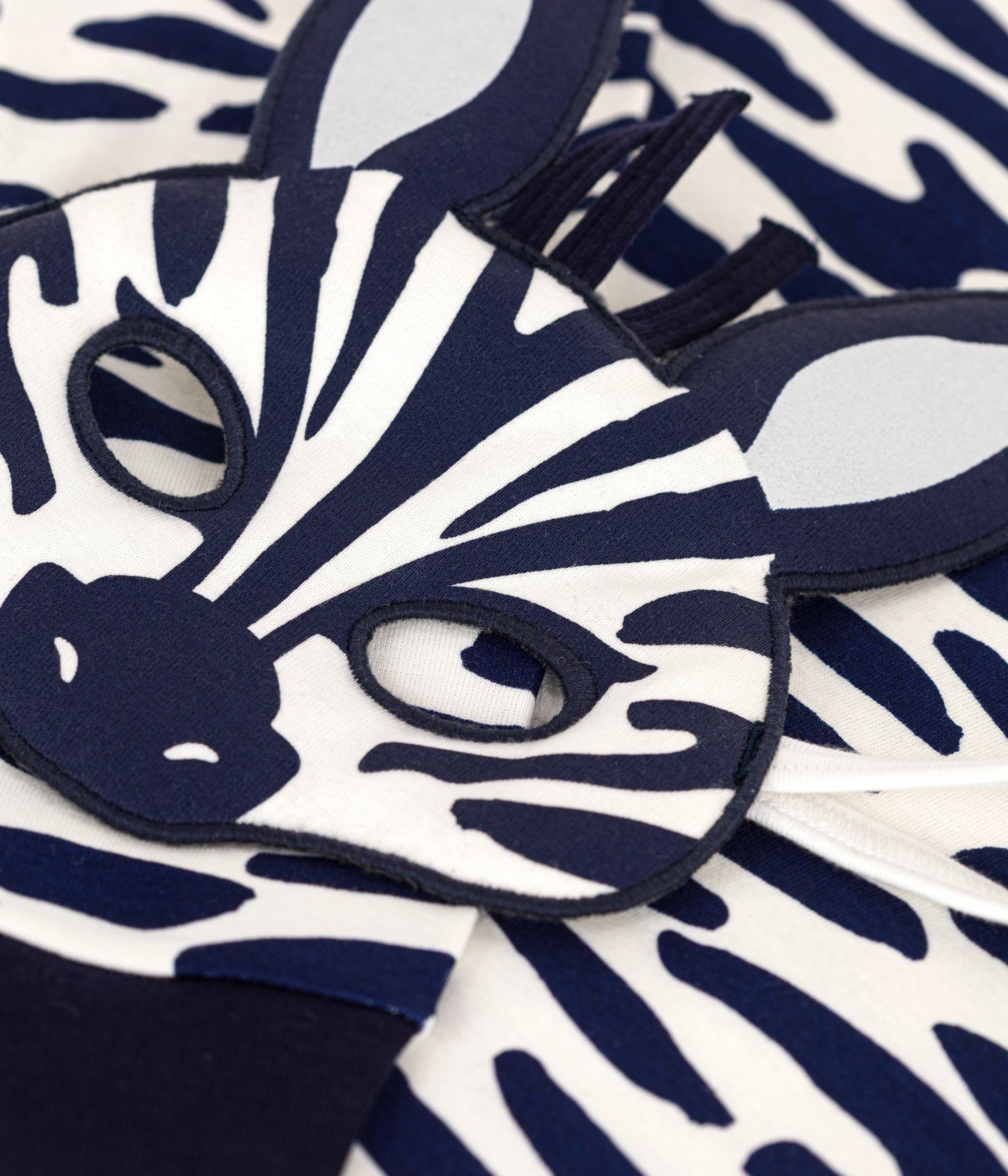 Langærmet pyjamas med zebra print og maske