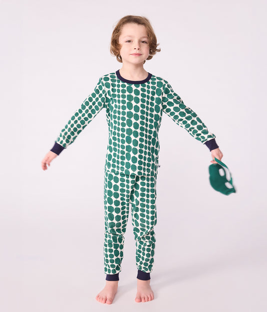 Langærmet pyjamas med krokodille print og maske